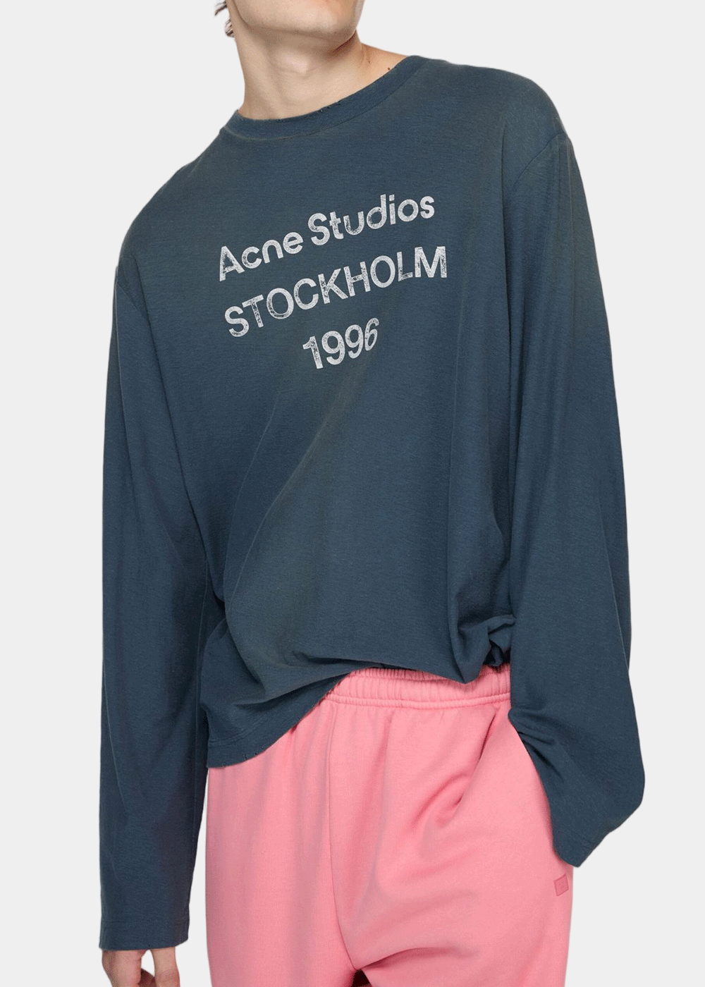 Оригінальна Dark Blue Logo T-Shirt Acne studios – збільшений вид