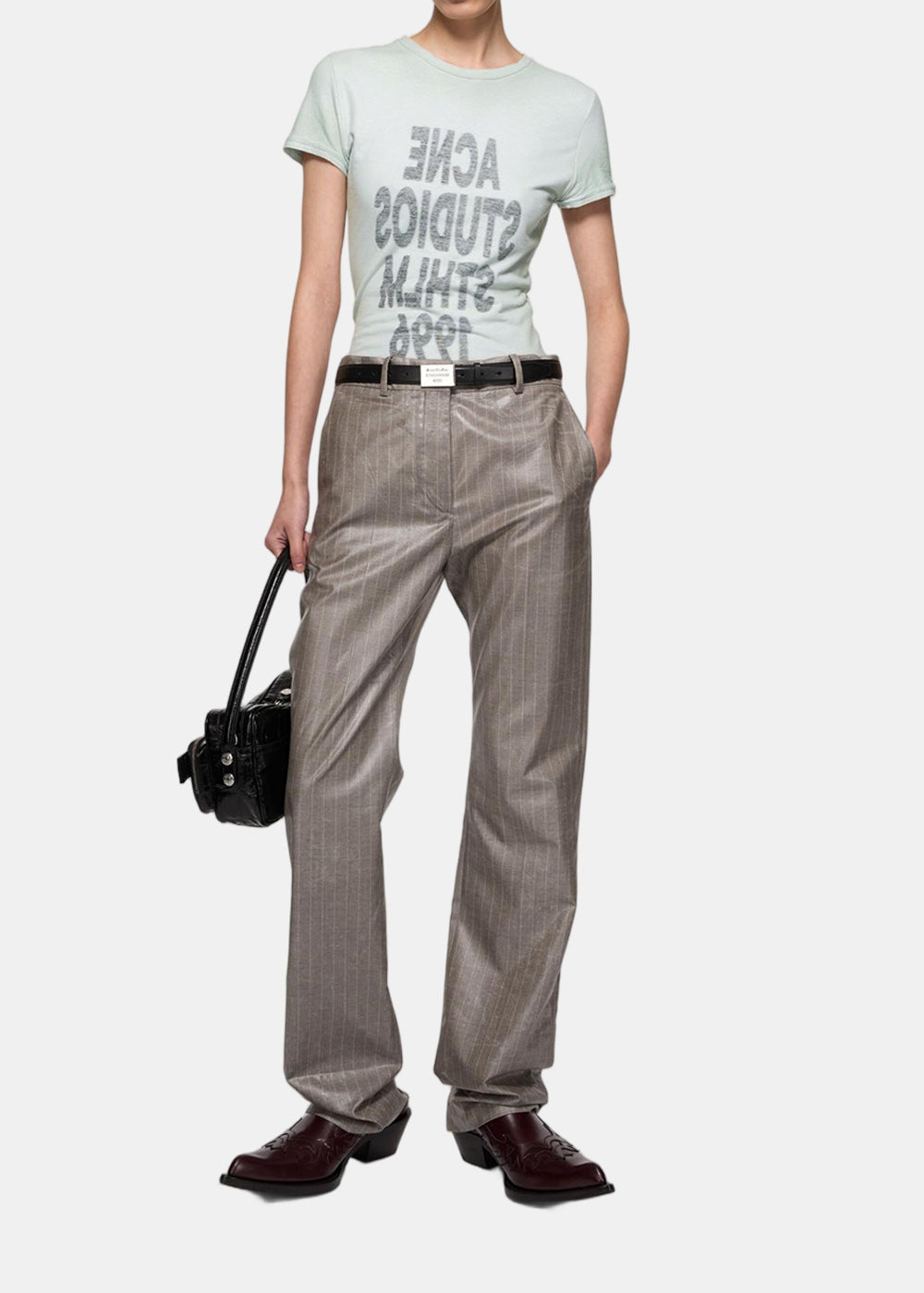Cold Grey Layered Graphic T-Shirt Acne studios – Гарантія оригінальності – детальний вид