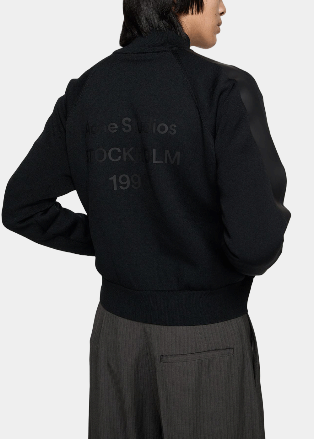 Black Zip-Up Logo Cardigan Acne studios – Гарантія оригінальності – детальний вид