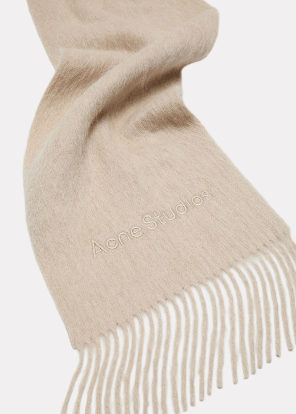 Оригінальна Oatmeal Melange Logo Scarf Acne studios – вид ззаду