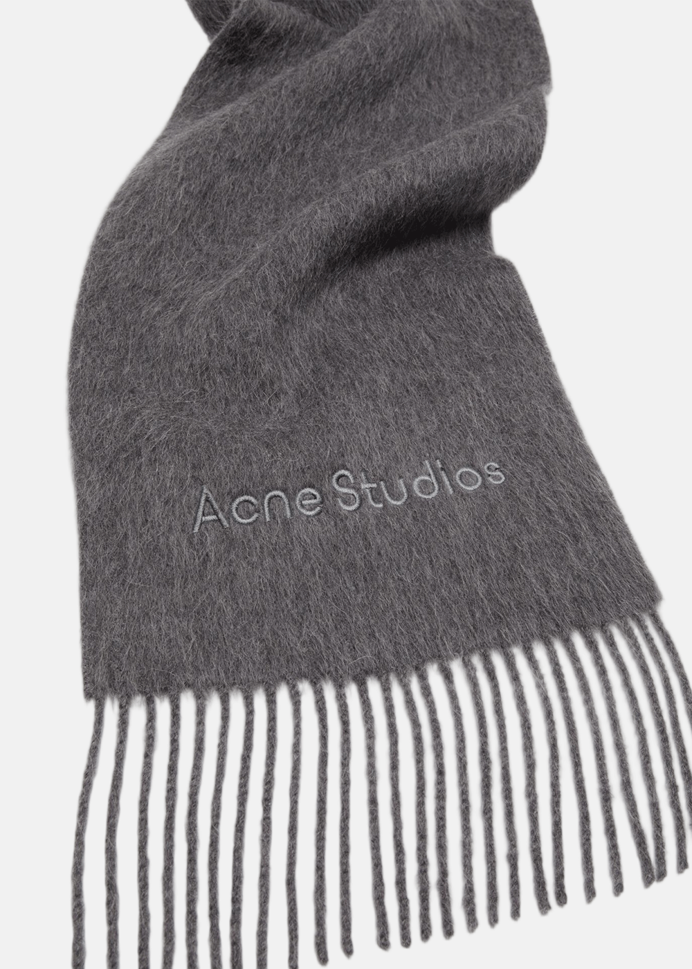 Оригінальна Grey Melange Logo Scarf Acne studios – вид ззаду