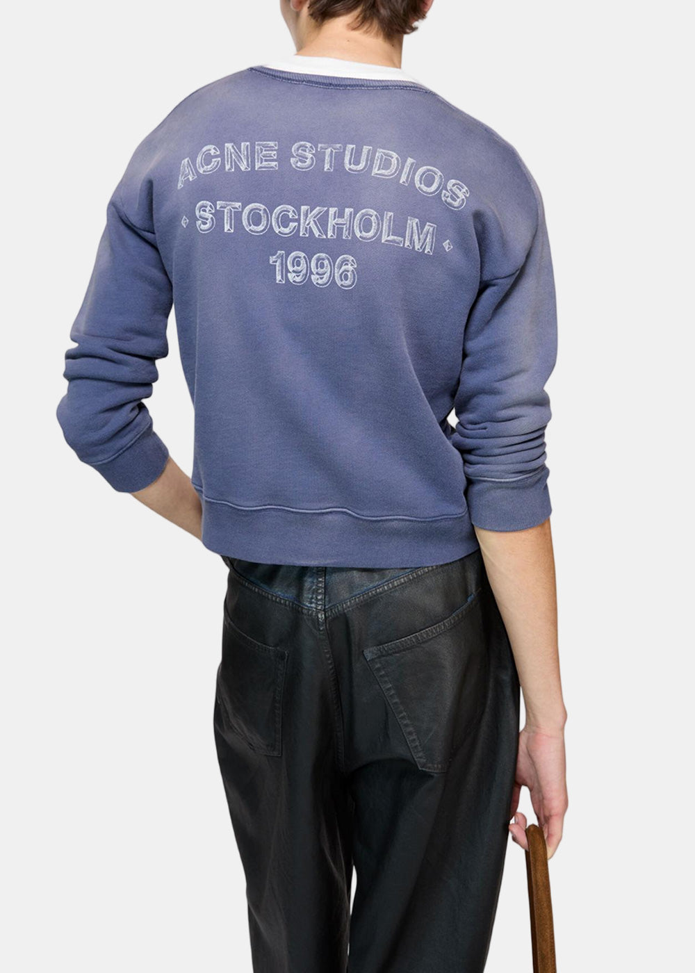Оригінальна Navy Sprayed Logo Sweatshirt Acne studios – збільшений вид