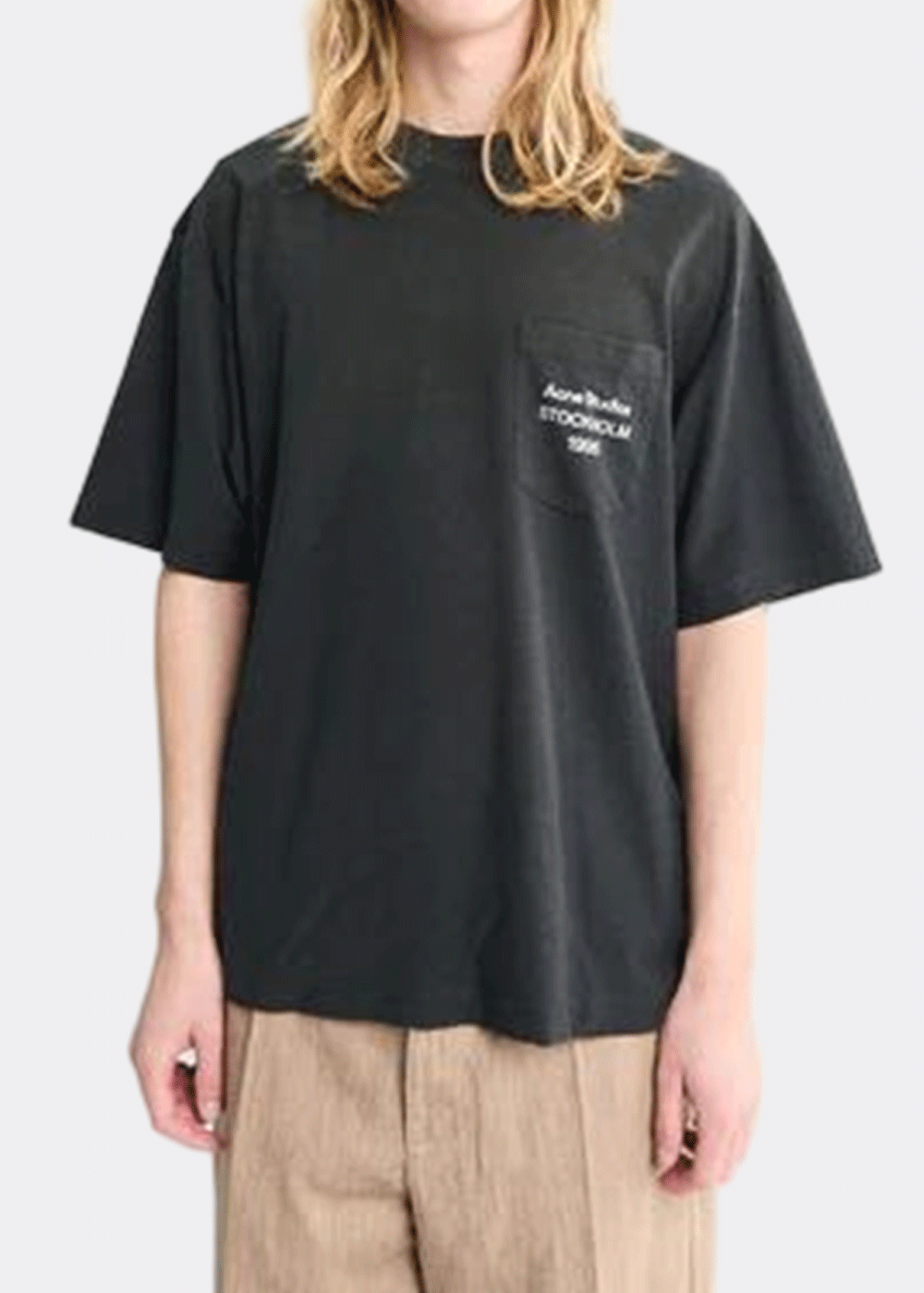 Оригінальна Black Logo T-Shirt Acne studios – боковий вид