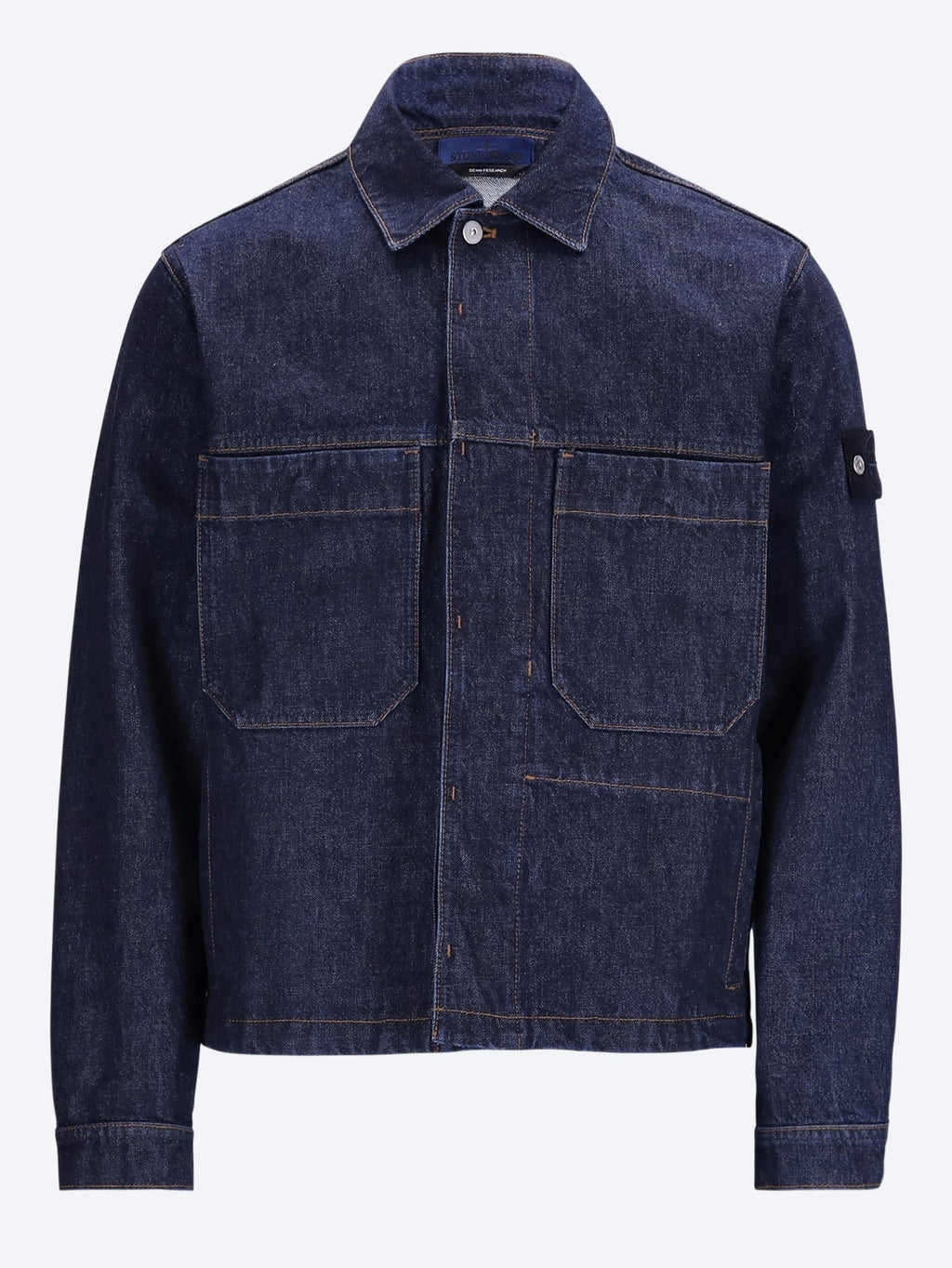 Оригінальна Indigo Denim-Rinsed Biker Jacket Stone island – боковий вид
