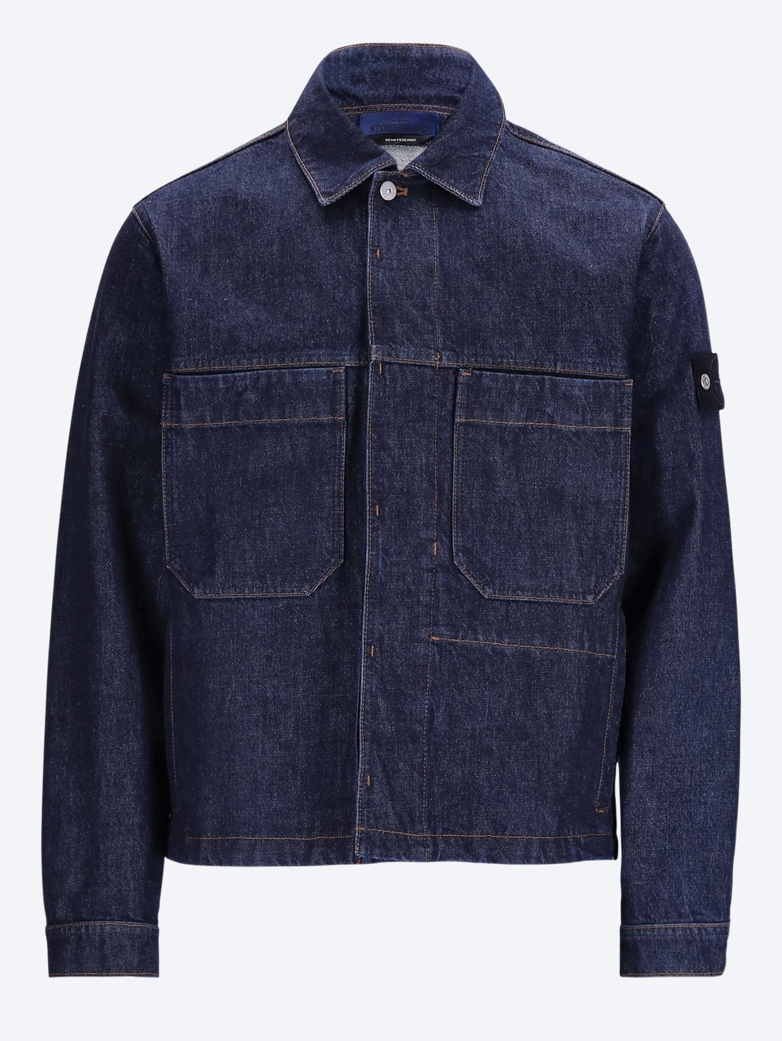 Оригінальна Indigo Denim-Rinsed Biker Jacket Stone island – боковий вид