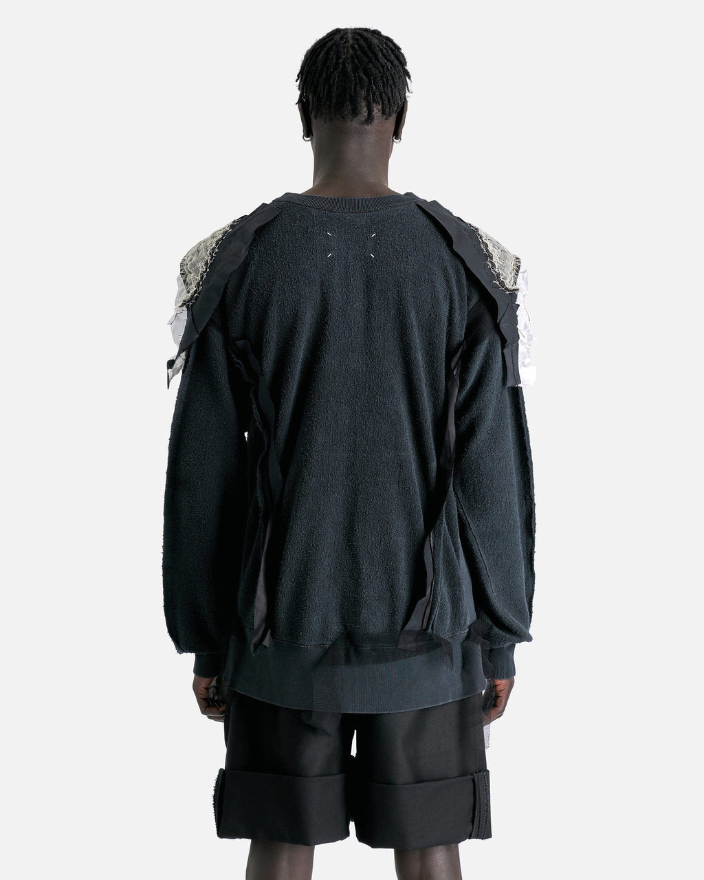 Inside-Out Spliced Cotton Fleece Sweatshirt In Charcoal Maison margiela – Гарантія оригінальності – детальний вид