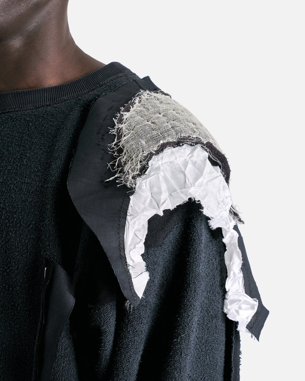 Inside-Out Spliced Cotton Fleece Sweatshirt In Charcoal Maison margiela – Гарантія оригінальності – збільшений вид