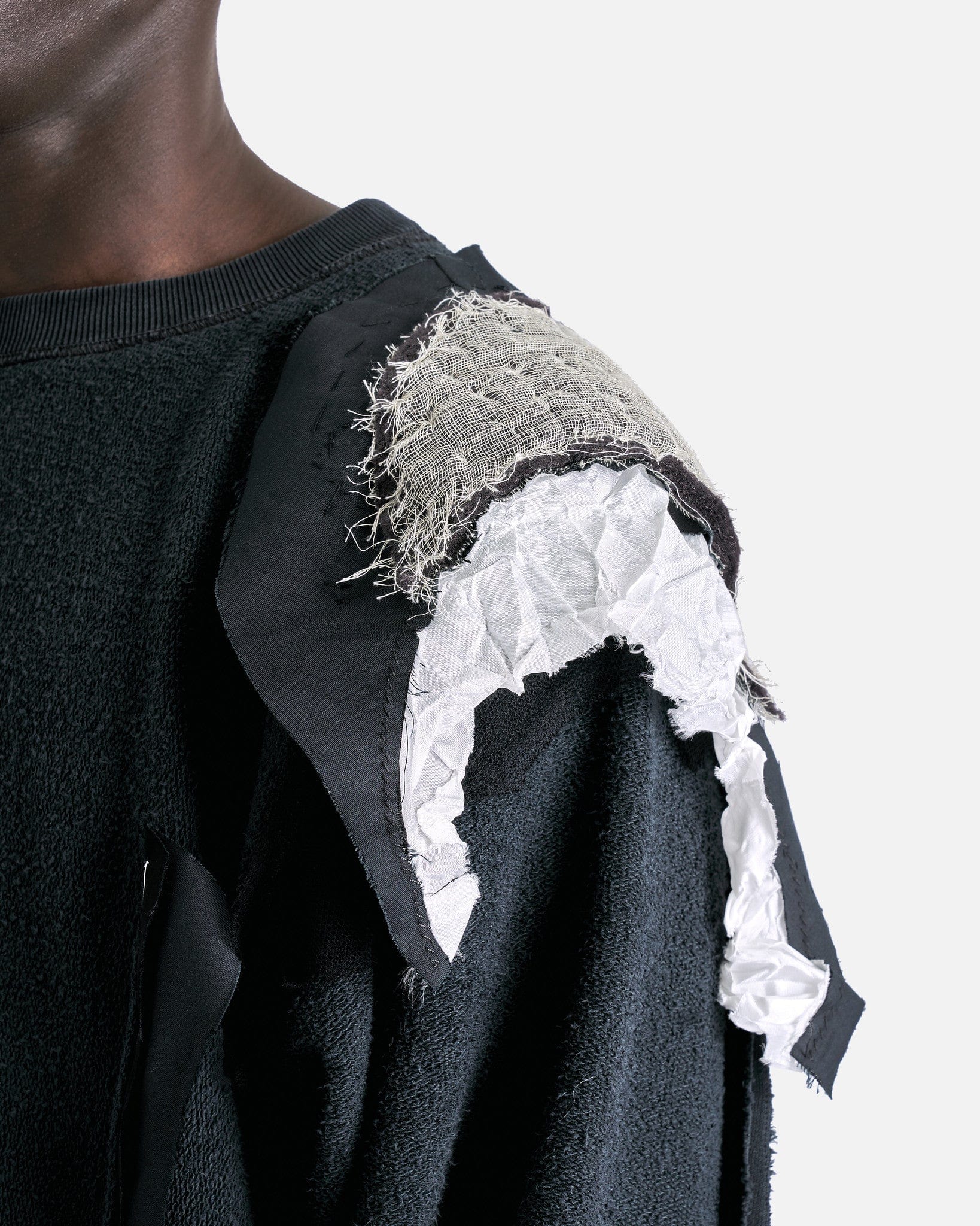 Inside-Out Spliced Cotton Fleece Sweatshirt In Charcoal Maison margiela – Гарантія оригінальності – збільшений вид