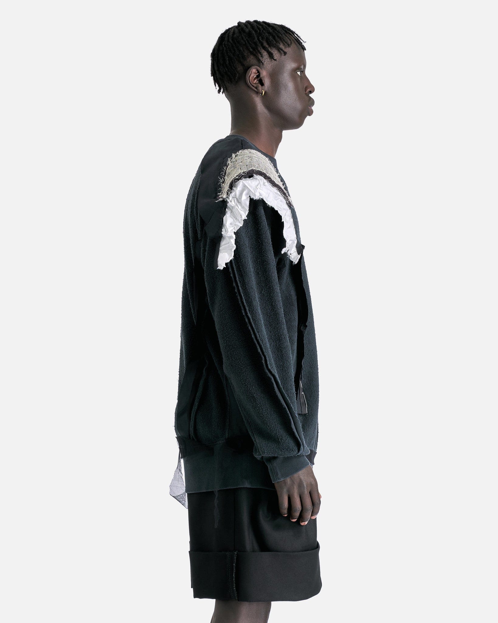 Inside-Out Spliced Cotton Fleece Sweatshirt In Charcoal Maison margiela – Гарантія оригінальності – вид ззаду