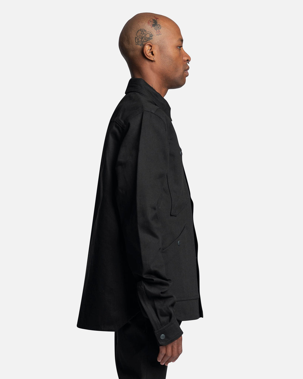 Japanese Denim Outershirt In Black Rick owens – Гарантія оригінальності – вид ззаду