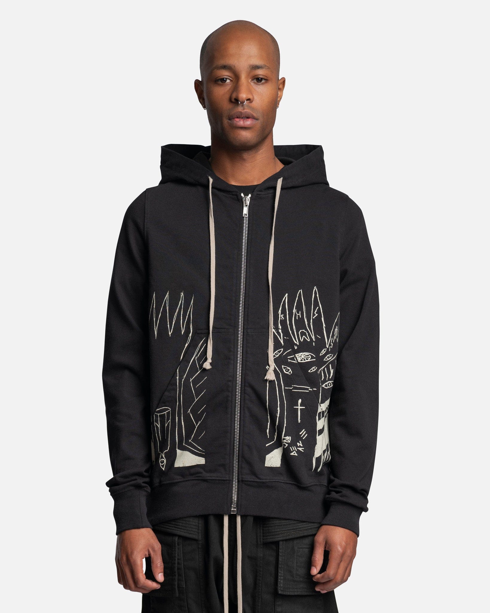 Jason Hoodie In Black Rick owens – Гарантія оригінальності – боковий вид