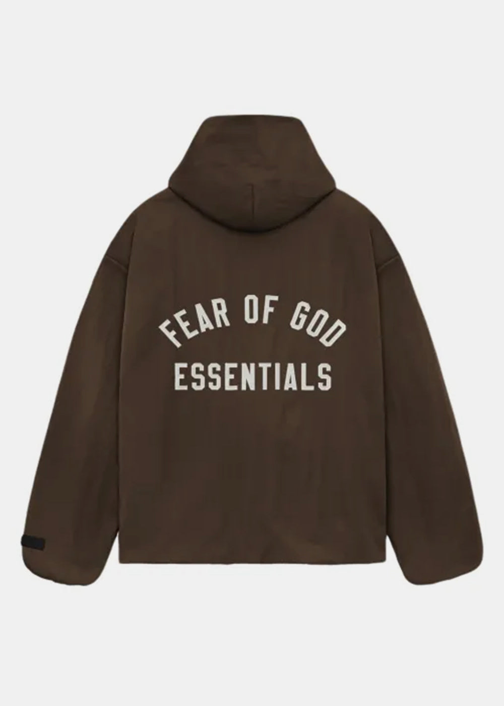 Оригінальна Brown Textured Nylon Hooded Coaches Jacket Fear of god – вид ззаду