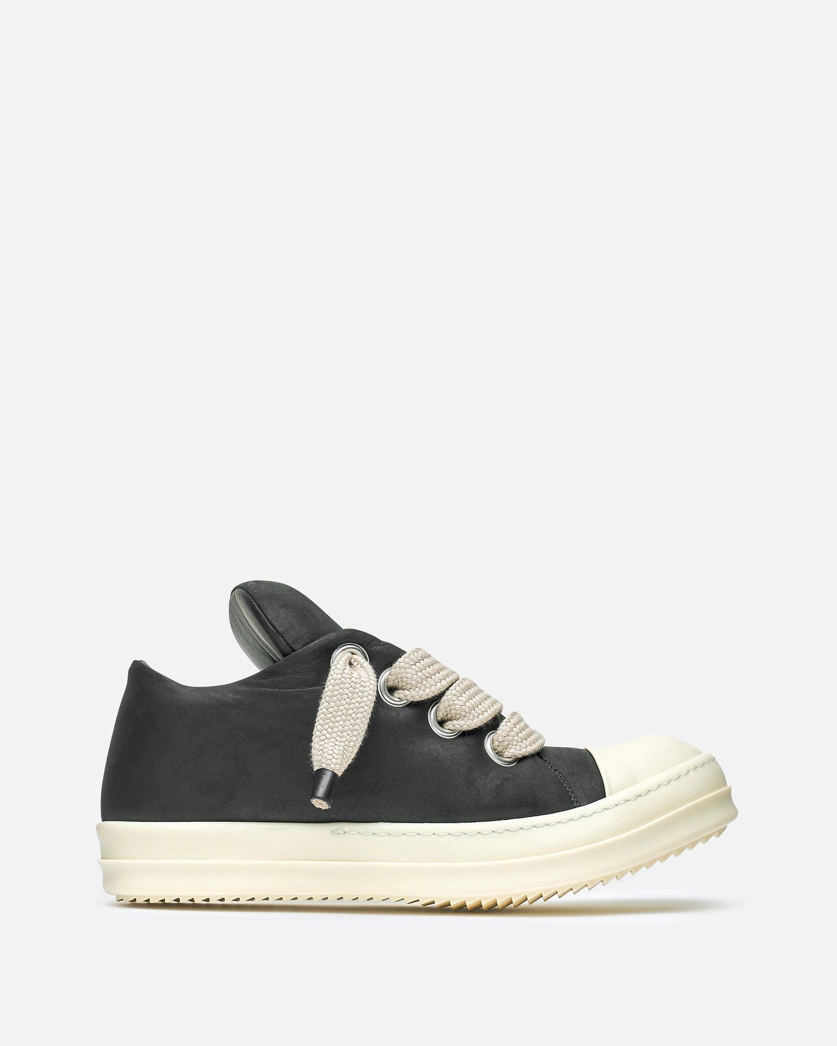 Jumbo Lace Padded Low Sneaks In Black Rick owens – Гарантія оригінальності – боковий вид