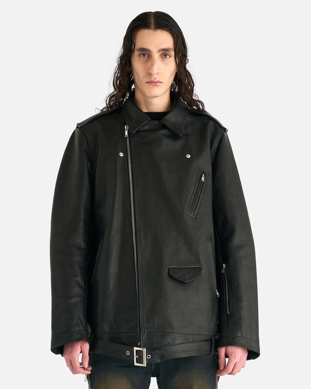 Jumbo Luke Stooges Jacket In Black Rick owens – Гарантія оригінальності – боковий вид