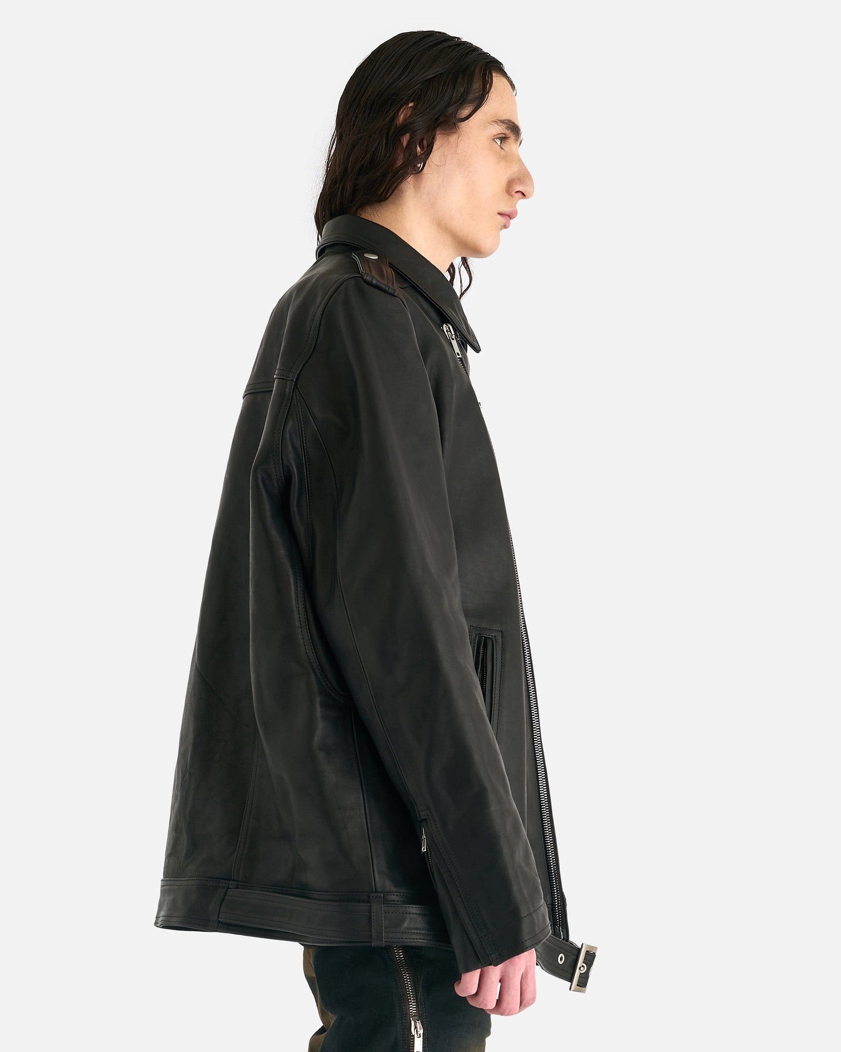 Jumbo Luke Stooges Jacket In Black Rick owens – Гарантія оригінальності – вид ззаду