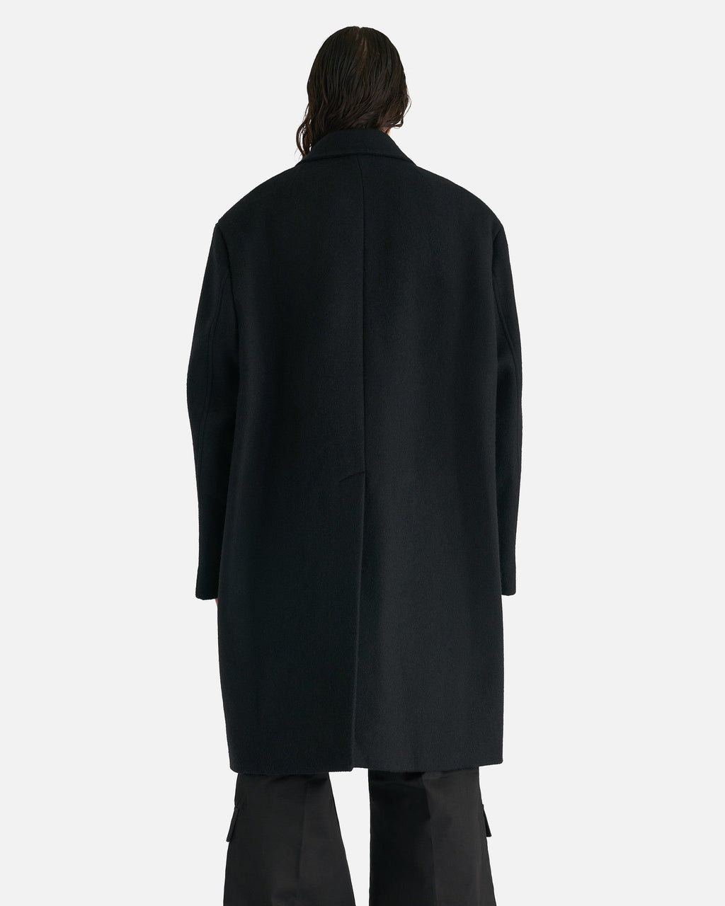 Оригінальна Jumbo Mac Coat In Black Rick owens – вид ззаду