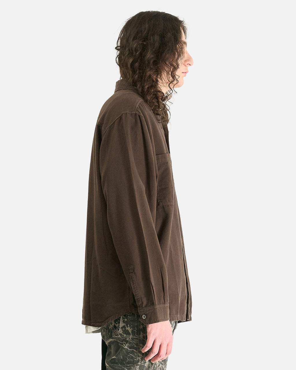 Jumbo Outershirt In Dark Dust Rick owens – Гарантія оригінальності – вид ззаду