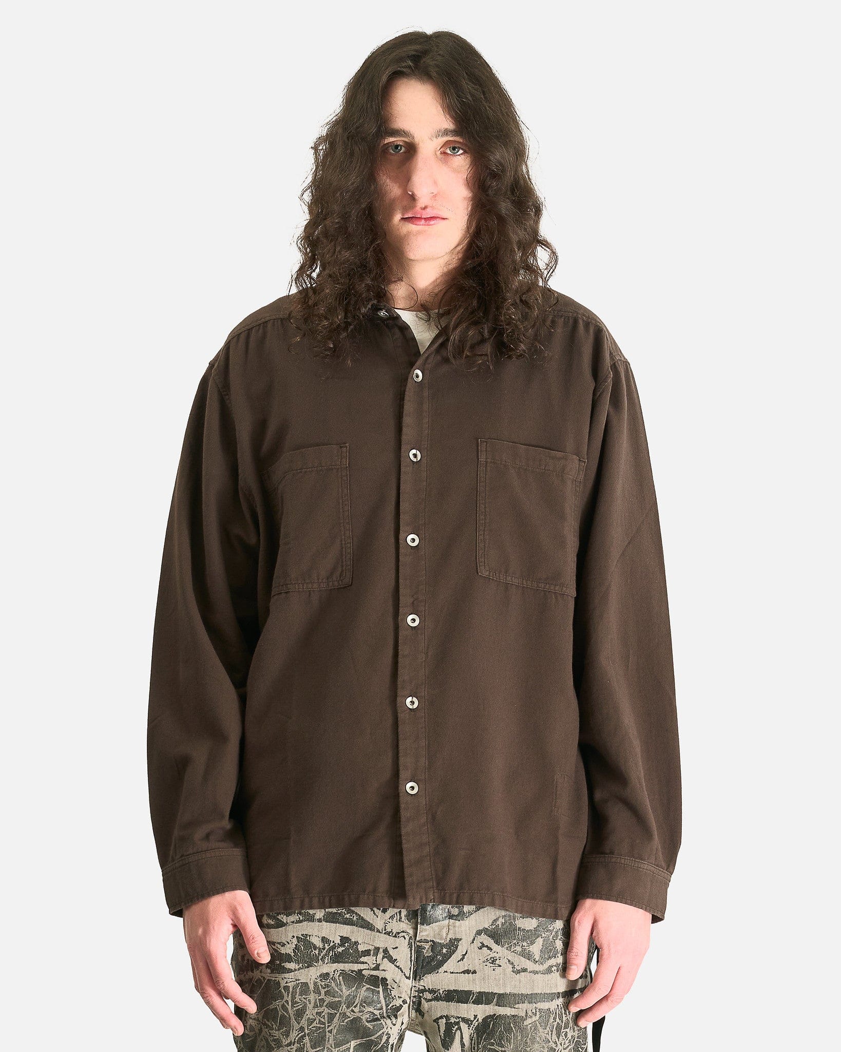 Jumbo Outershirt In Dark Dust Rick owens – Гарантія оригінальності – боковий вид