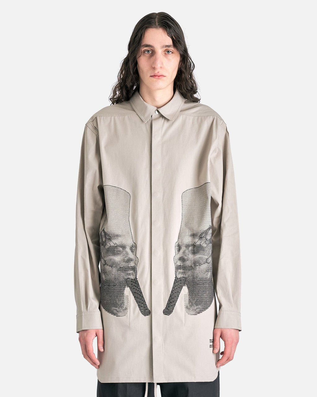 Jumbo Outershirt In Pearl Rick owens – Гарантія оригінальності – боковий вид