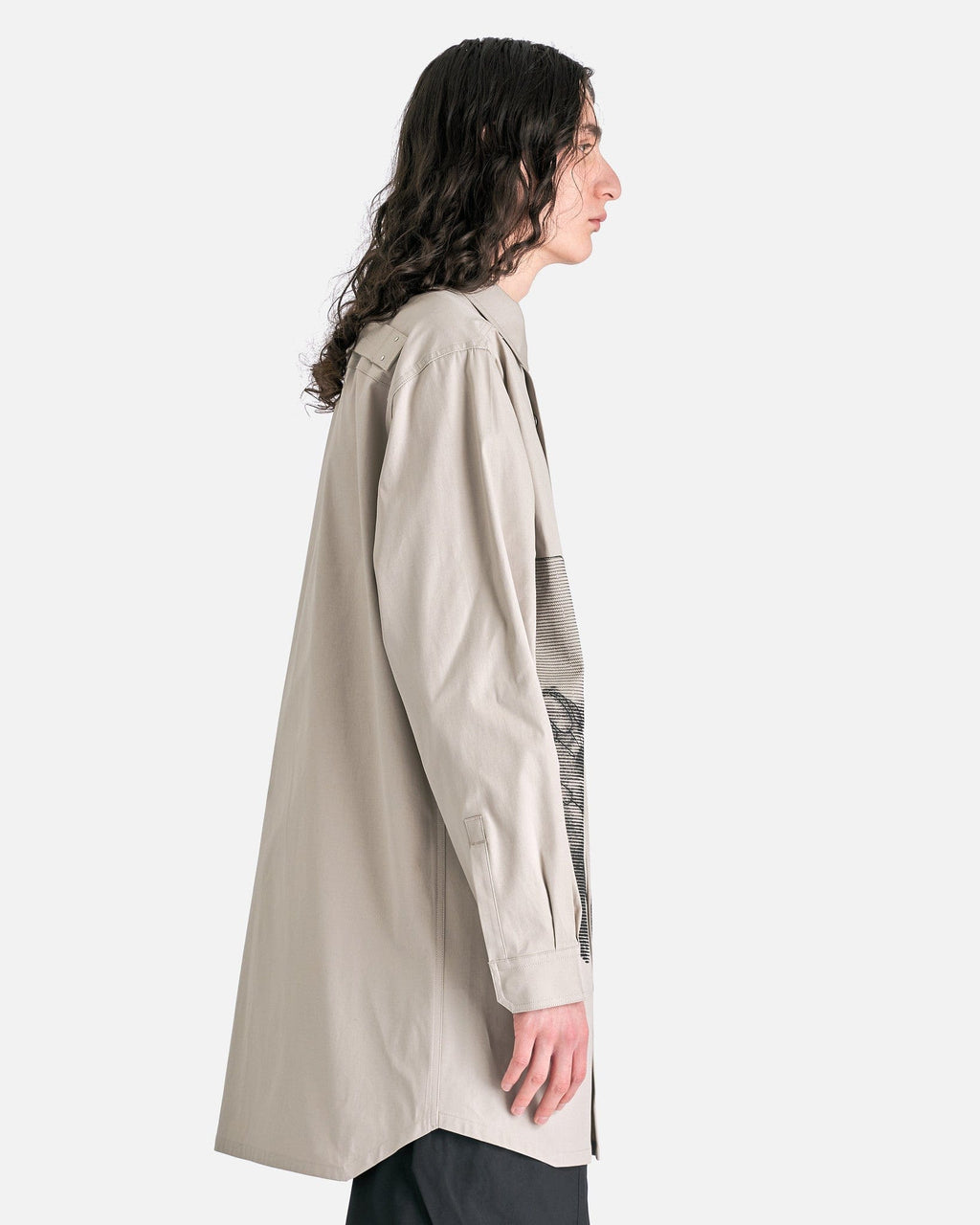 Jumbo Outershirt In Pearl Rick owens – Гарантія оригінальності – вид ззаду