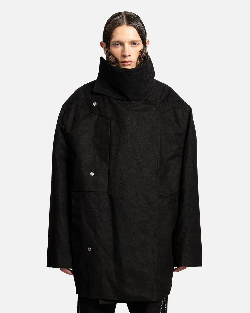 Jumbo Poncho Drella In Black Rick owens оригінал – Купити в Україні – боковий вид