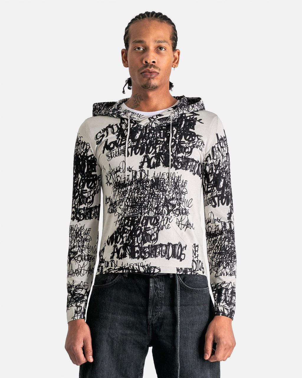 Kews Chaos Print Sweater In Light Grey Acne studios оригінал – Купити в Україні – боковий вид