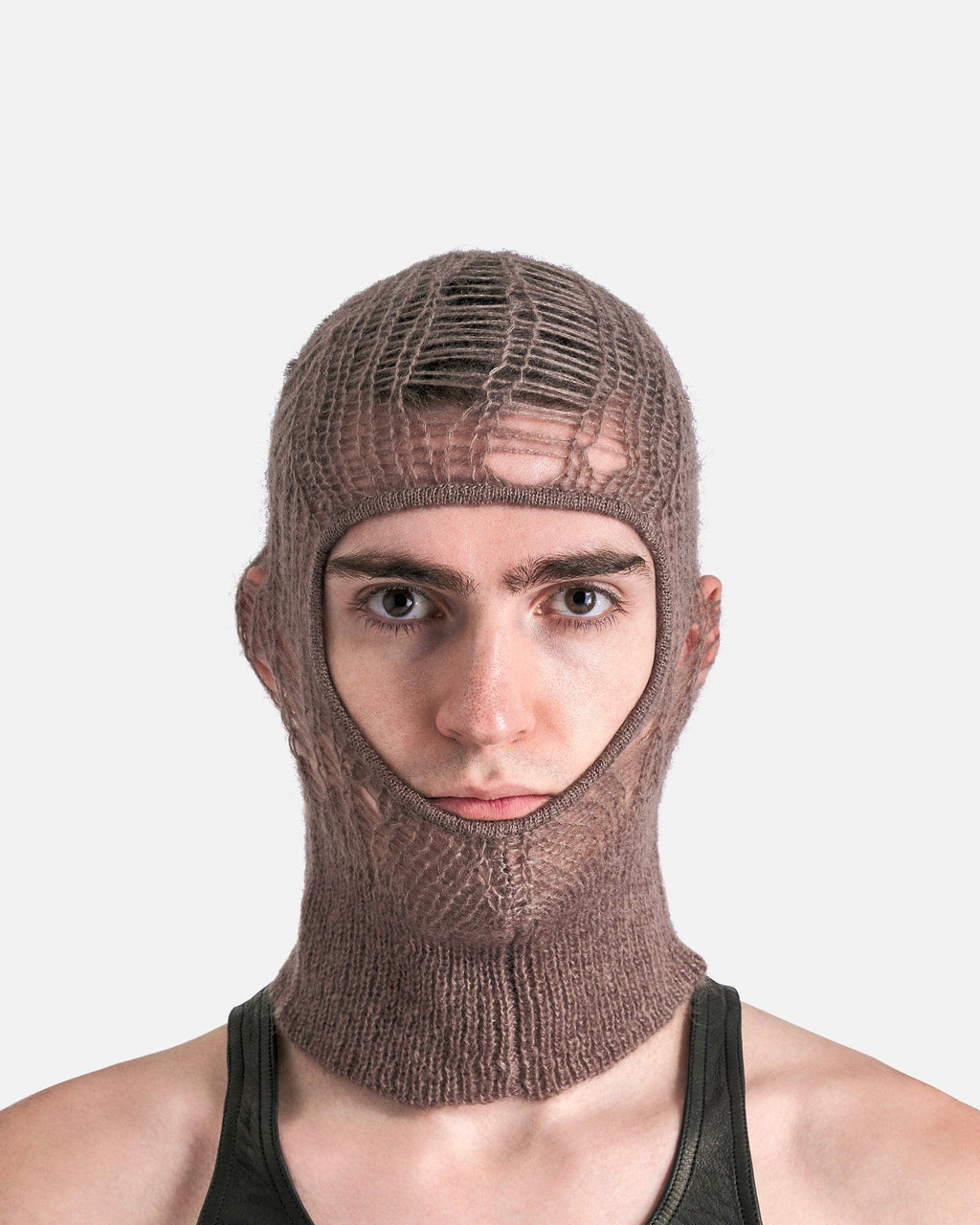 Knit Balaclava In Dust Rick owens – Гарантія оригінальності – вид ззаду