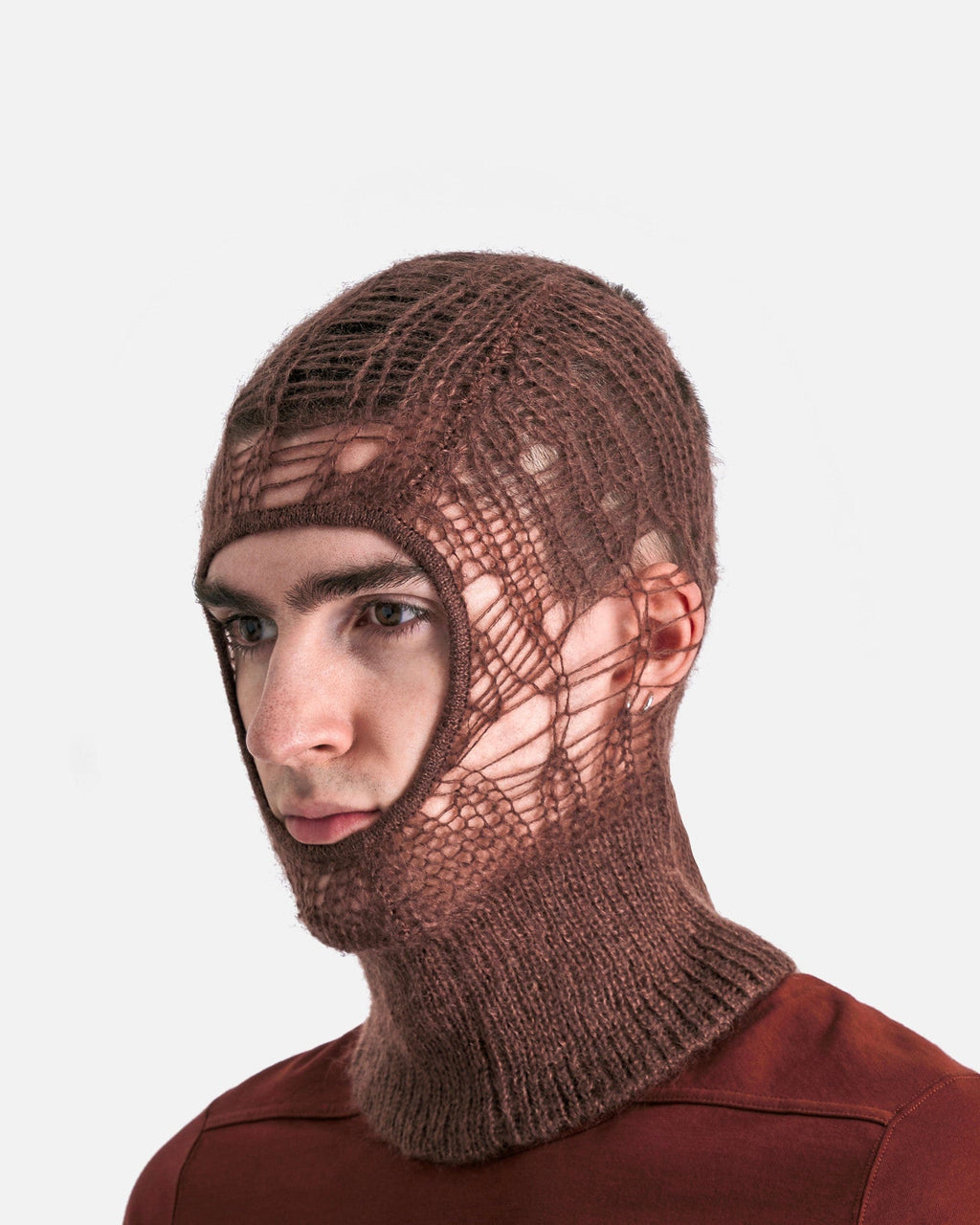 Knit Balaclava In Henna Rick owens оригінал – Купити в Україні – збільшений вид