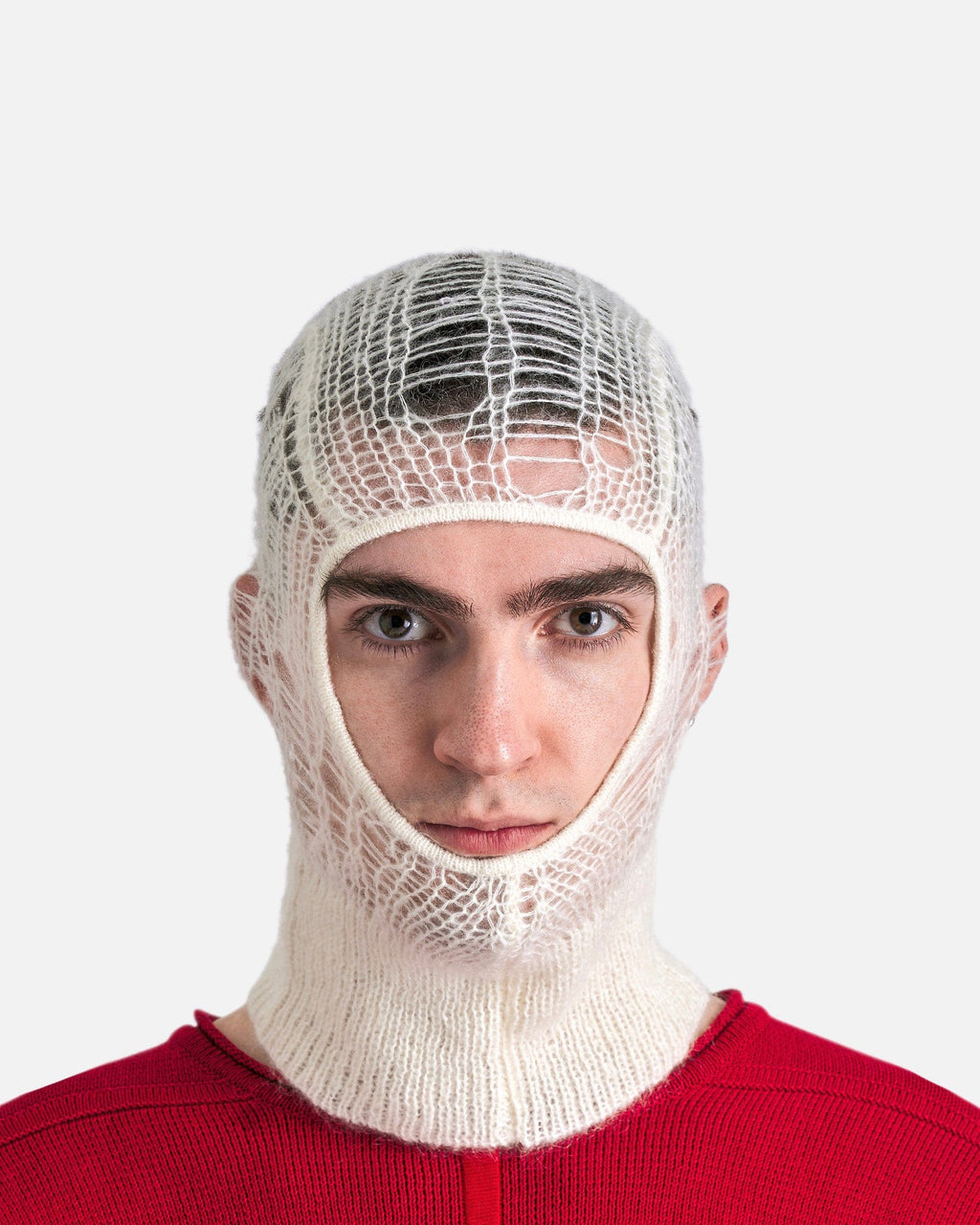 Knit Balaclava In Milk Rick owens оригінал – Купити в Україні – вид ззаду