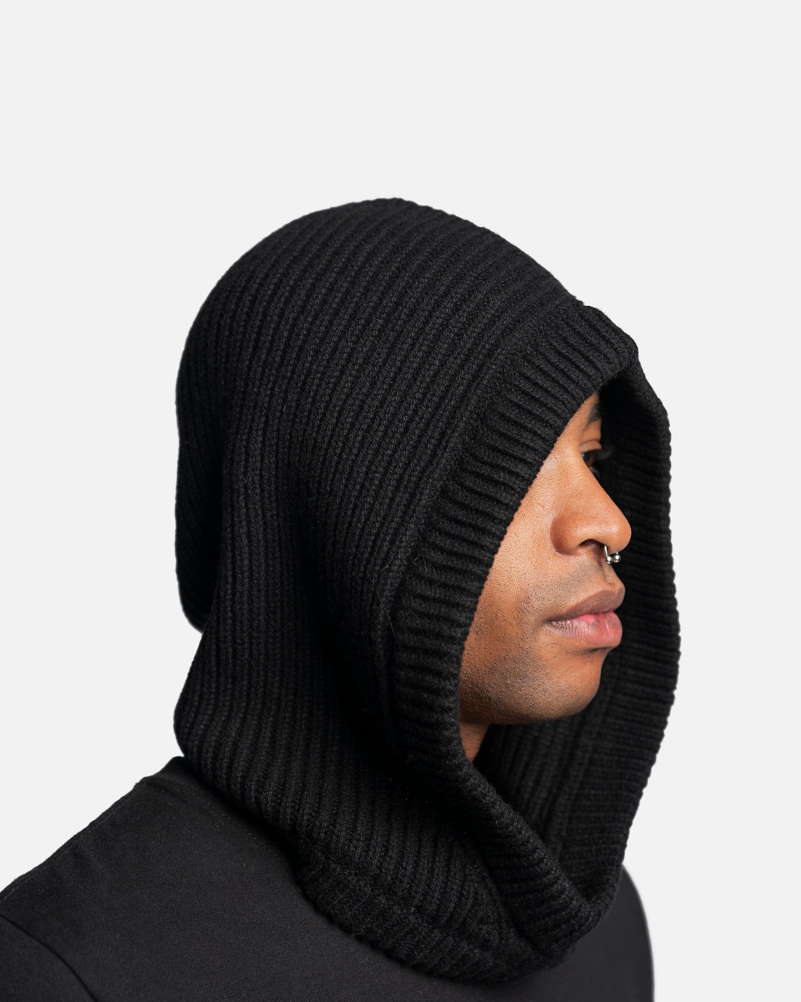 Knit Hood In Black Rick owens – Гарантія оригінальності – вид ззаду
