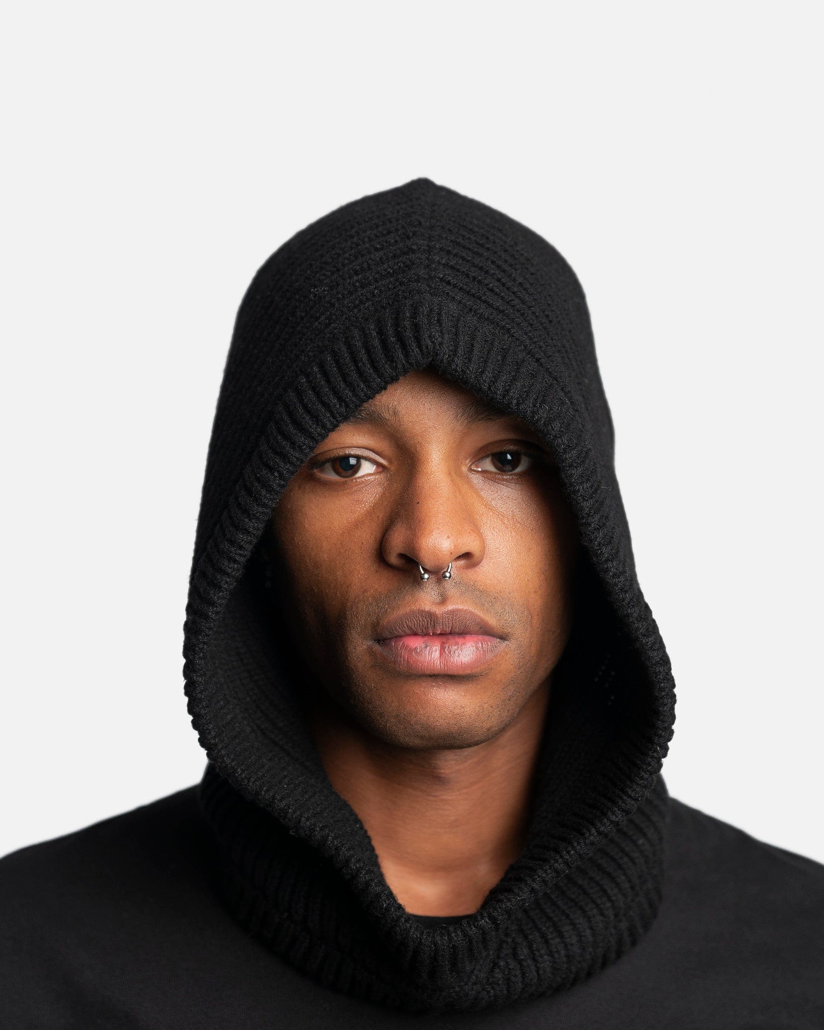 Knit Hood In Black Rick owens – Гарантія оригінальності – боковий вид