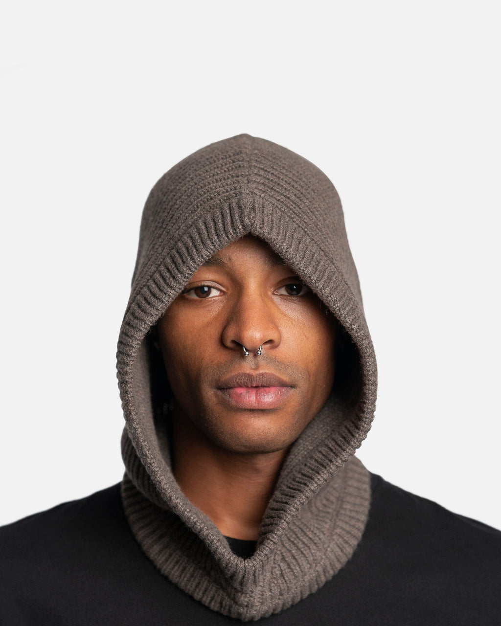 Knit Hood In Dust Rick owens – Гарантія оригінальності – боковий вид