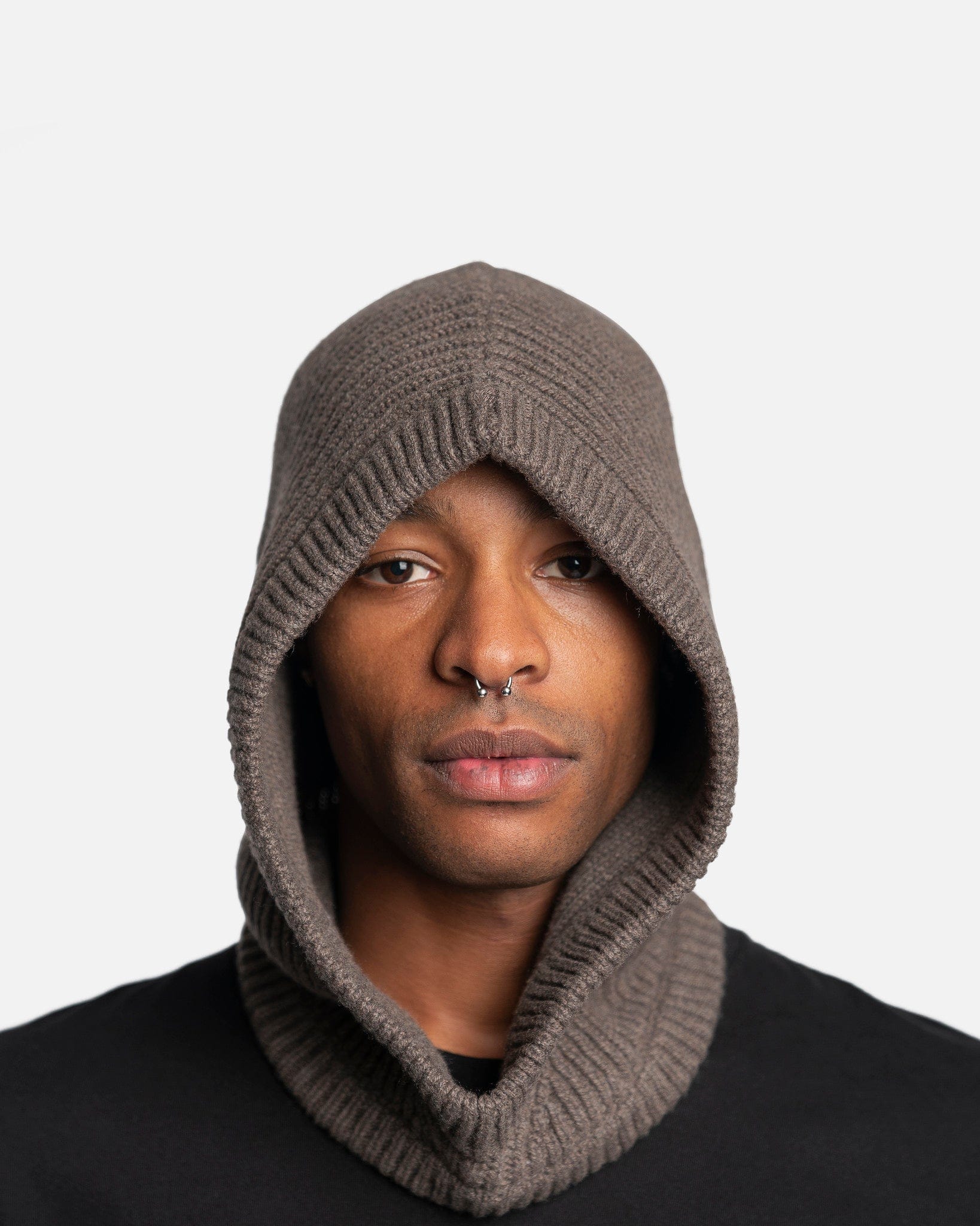 Knit Hood In Dust Rick owens – Гарантія оригінальності – боковий вид