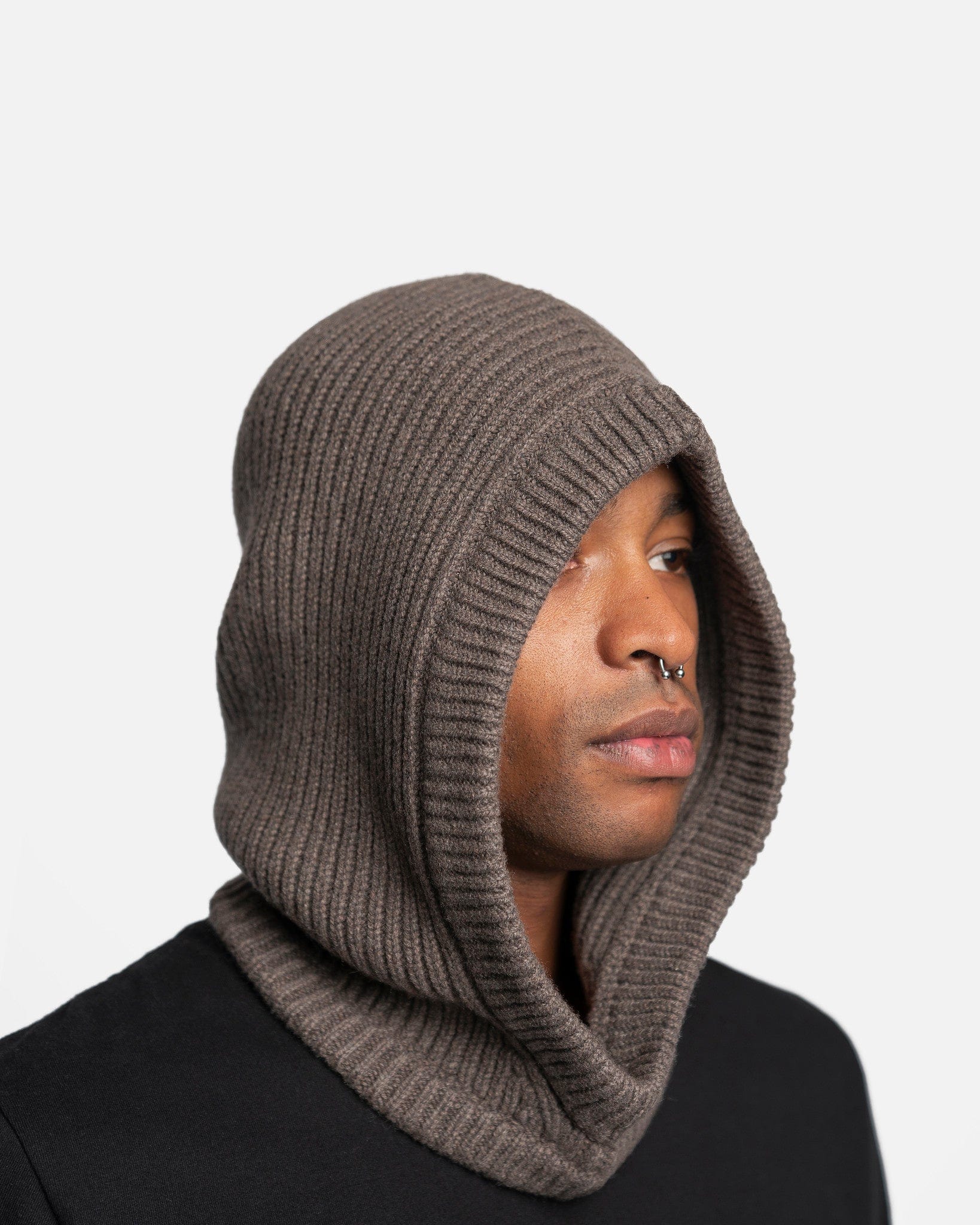 Knit Hood In Dust Rick owens – Гарантія оригінальності – вид ззаду