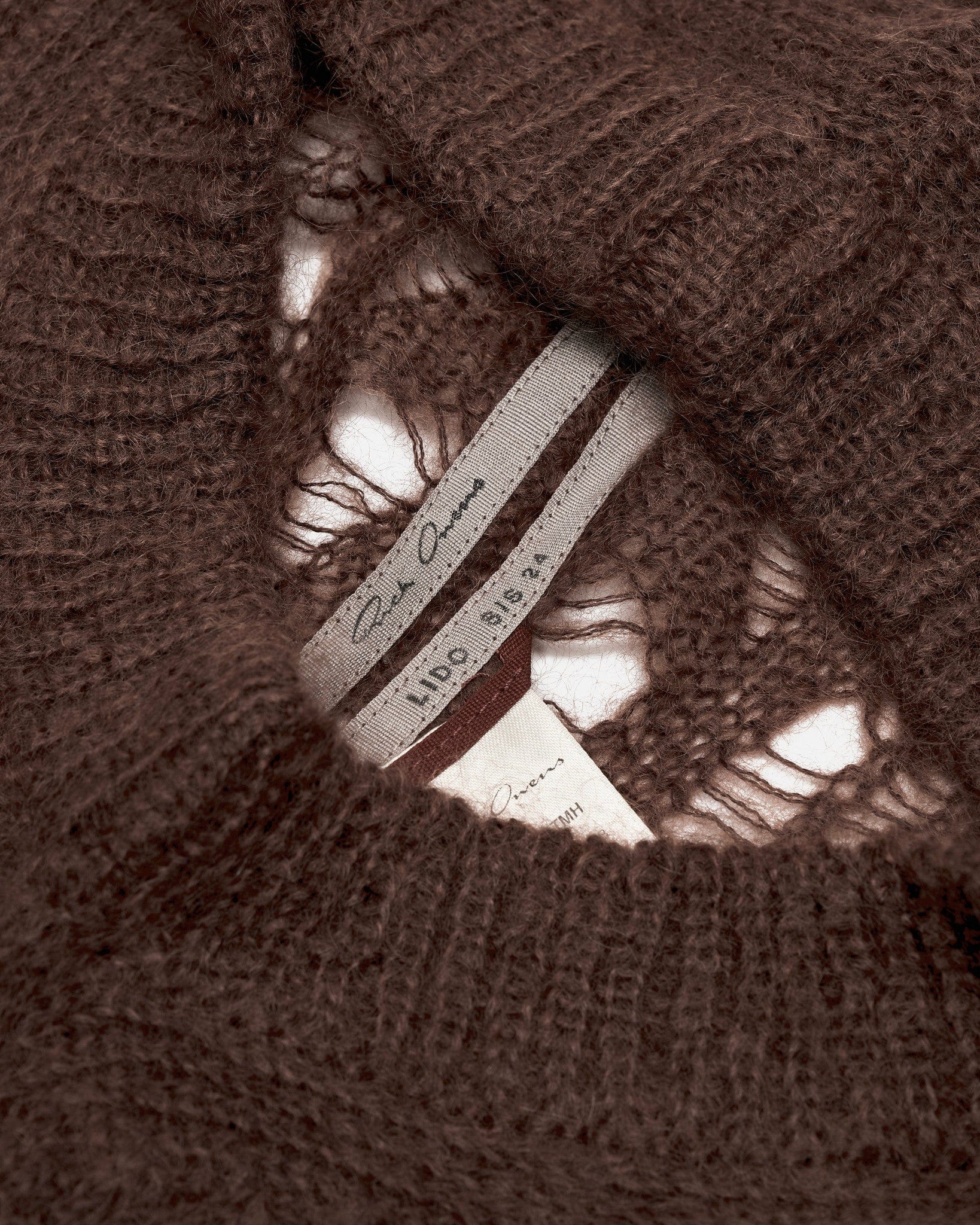 Knit Hood In Henna Rick owens – Гарантія оригінальності – детальний вид