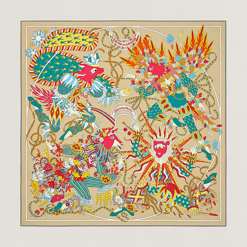 Оригінальна Le Sacre Des Saisons Scarf 90 Hermes – вид ззаду