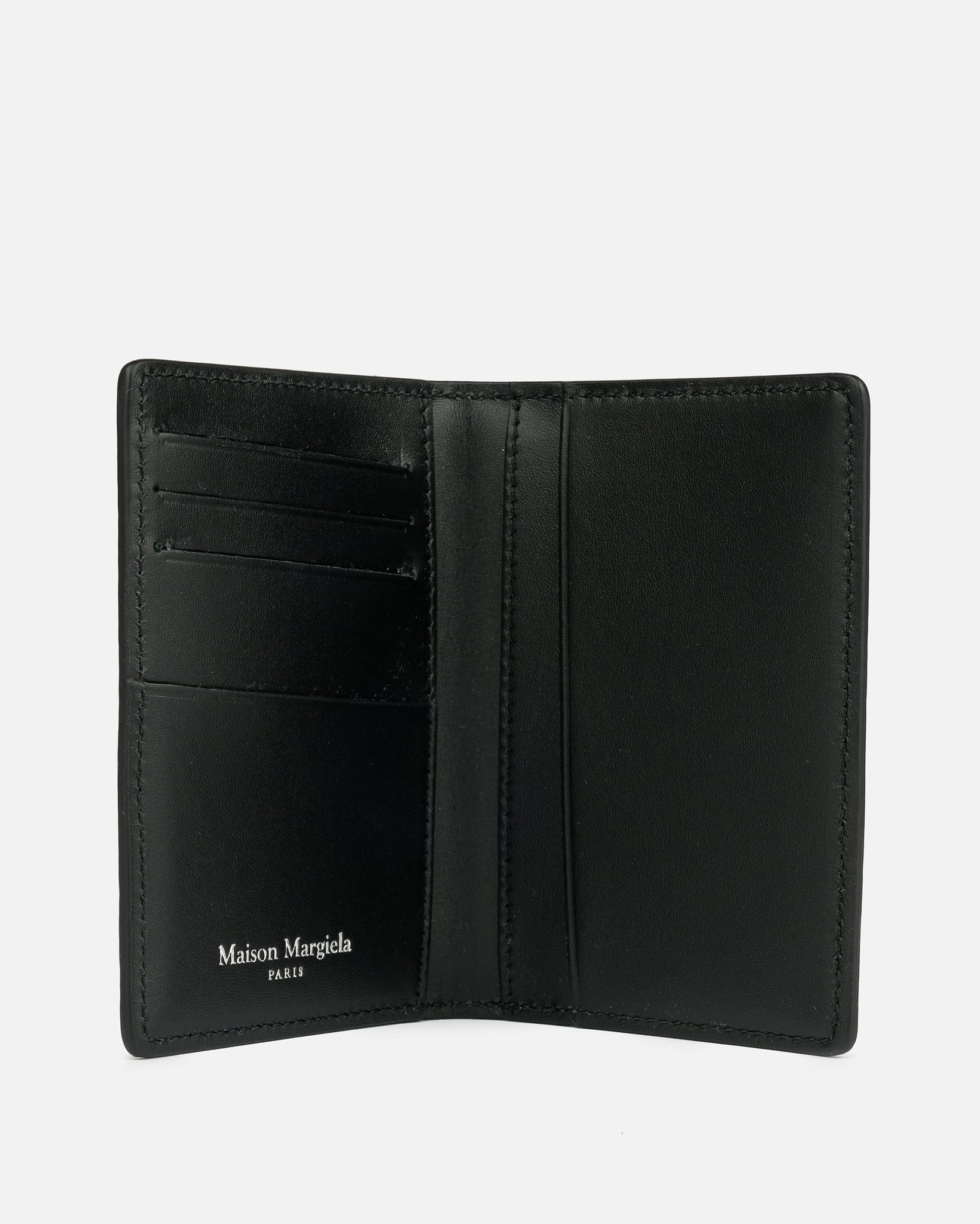 Оригінальна Leather Bifold Card Holder In Black Maison margiela – вид ззаду
