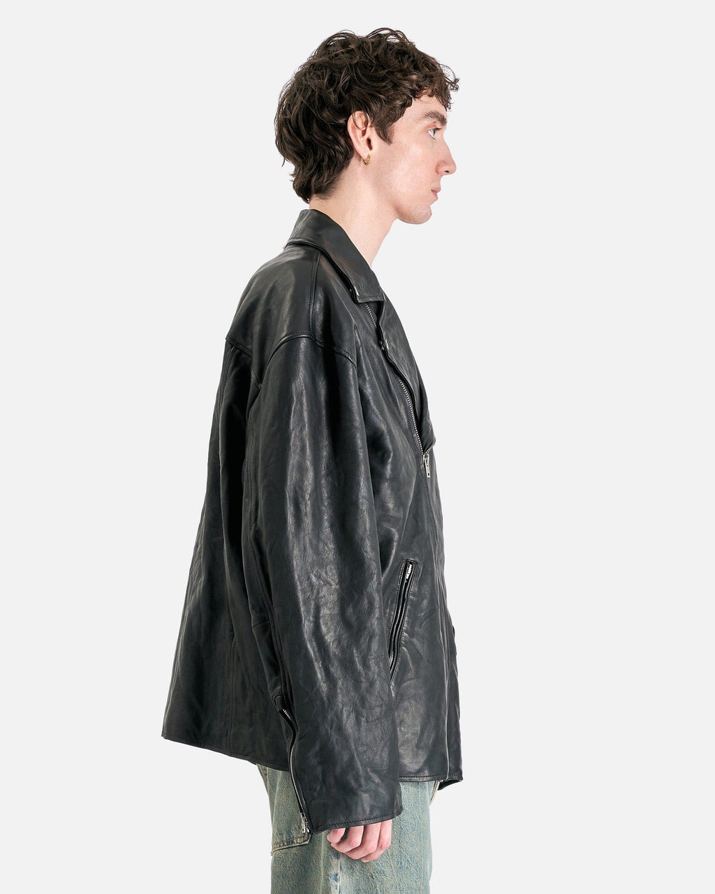 Leather Biker Jacket In Black Acne studios оригінал – Купити в Україні – вид ззаду