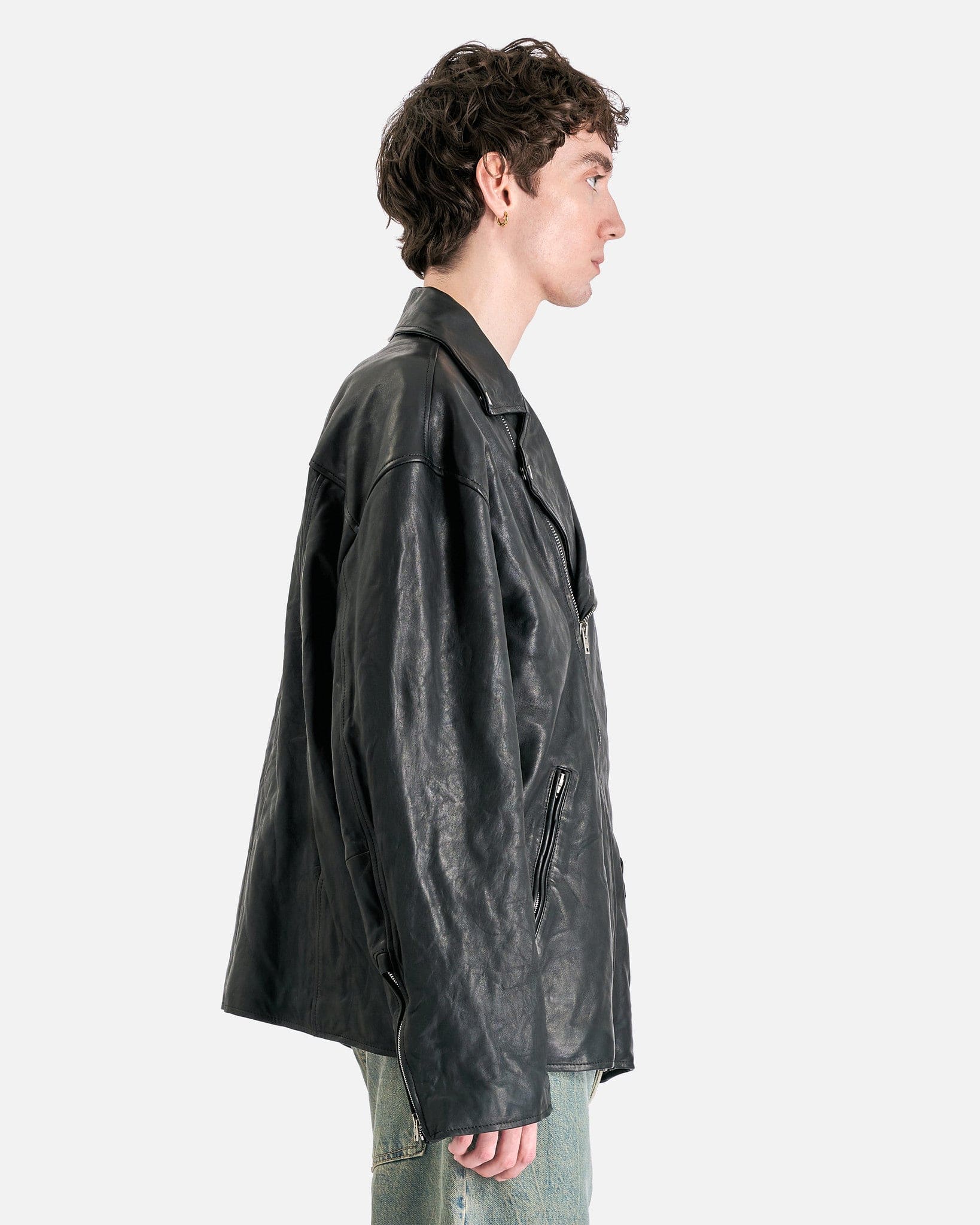 Leather Biker Jacket In Black Acne studios оригінал – Купити в Україні – вид ззаду