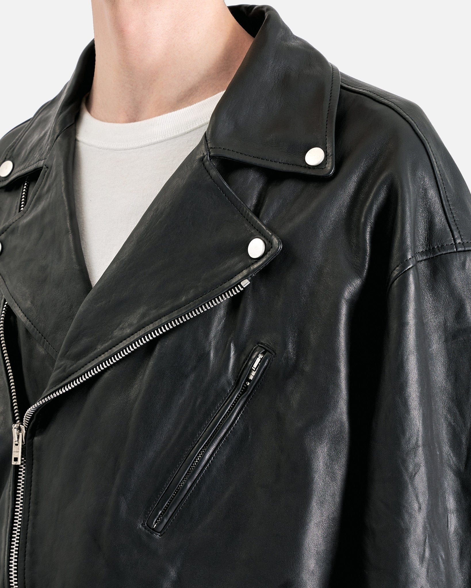 Leather Biker Jacket In Black Acne studios оригінал – Купити в Україні – збільшений вид