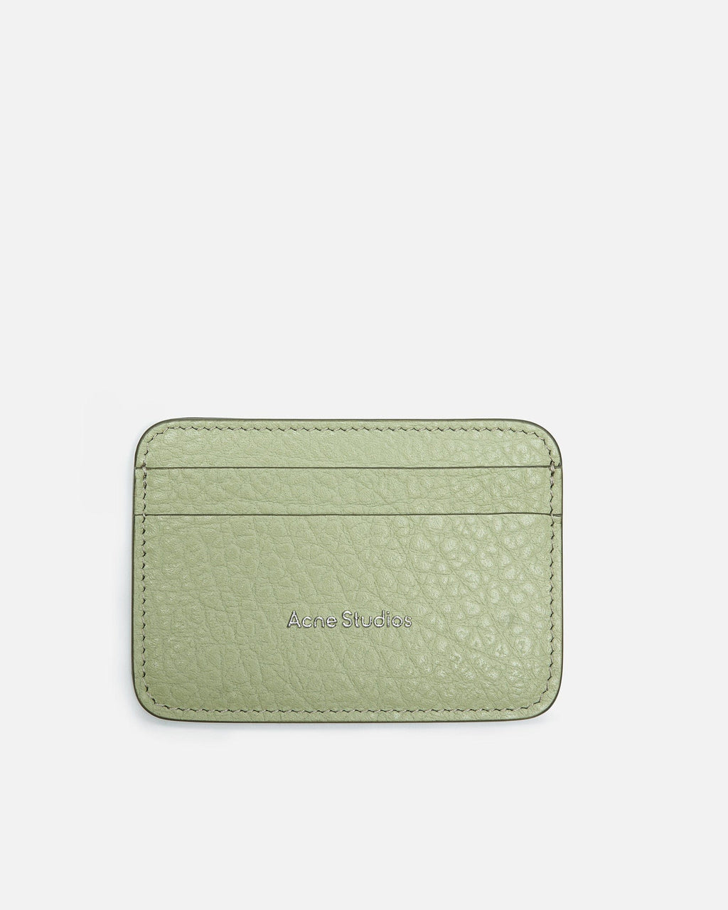 Leather Card Holder In Sage Green Acne studios – Гарантія оригінальності – боковий вид