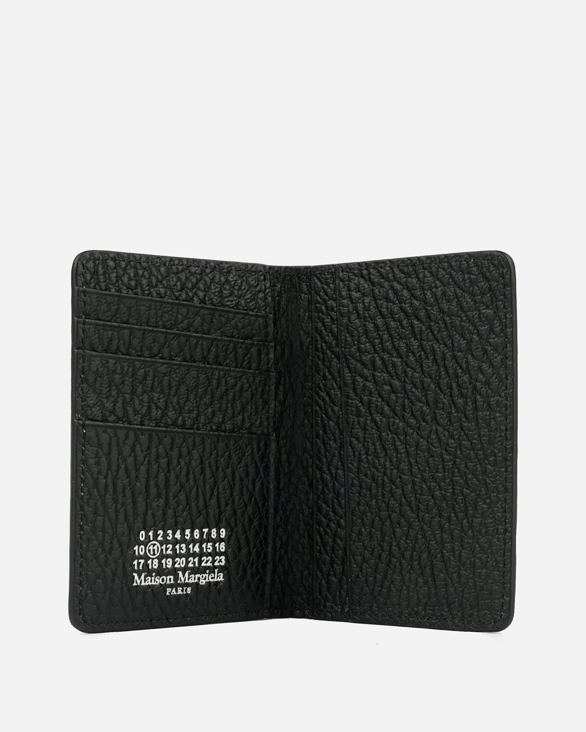 Pebbled Leather Wallet In Black Maison margiela оригінал – Купити в Україні – вид ззаду