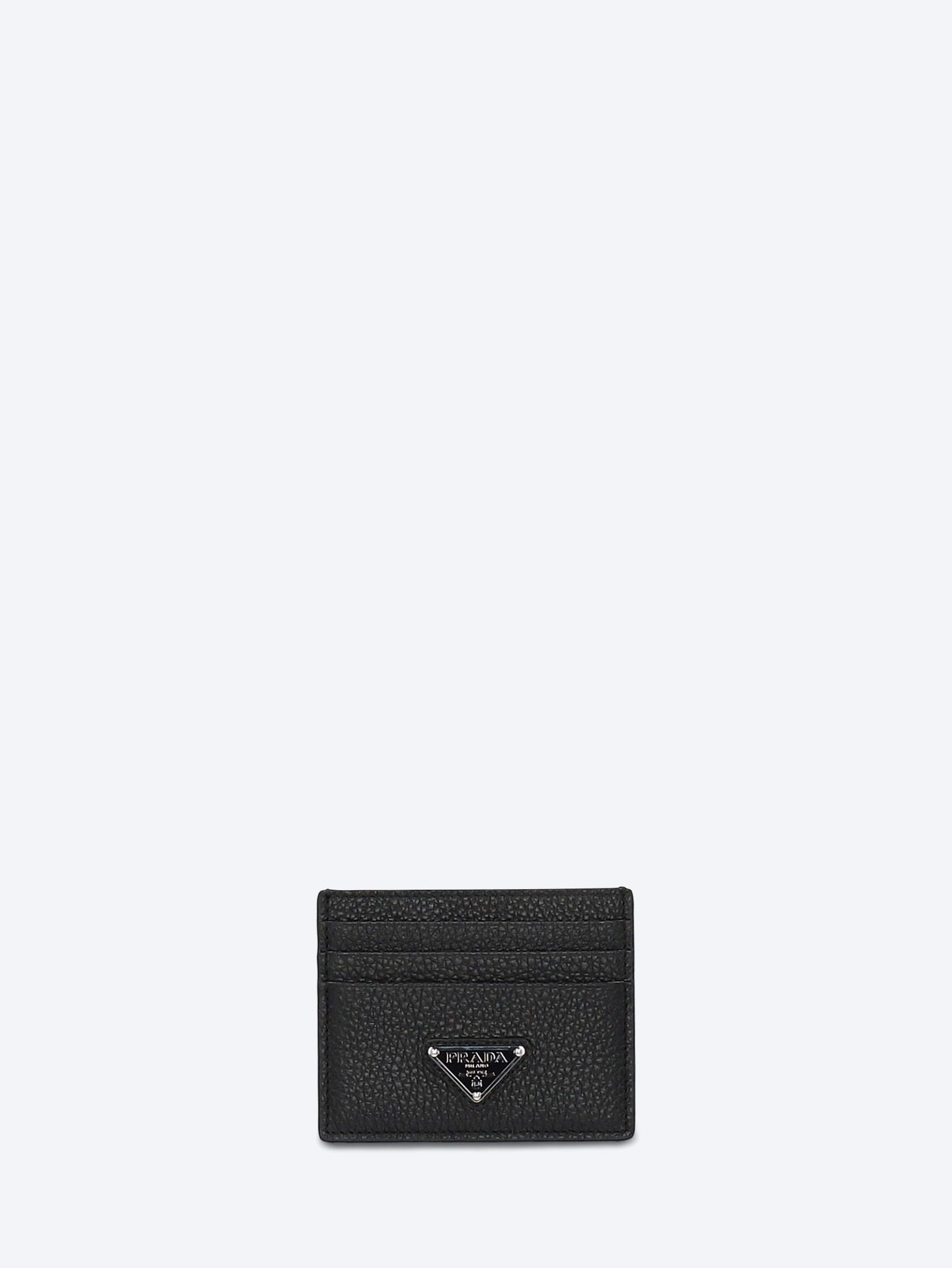 Оригінальна Leather Credit Card Holder Prada – боковий вид