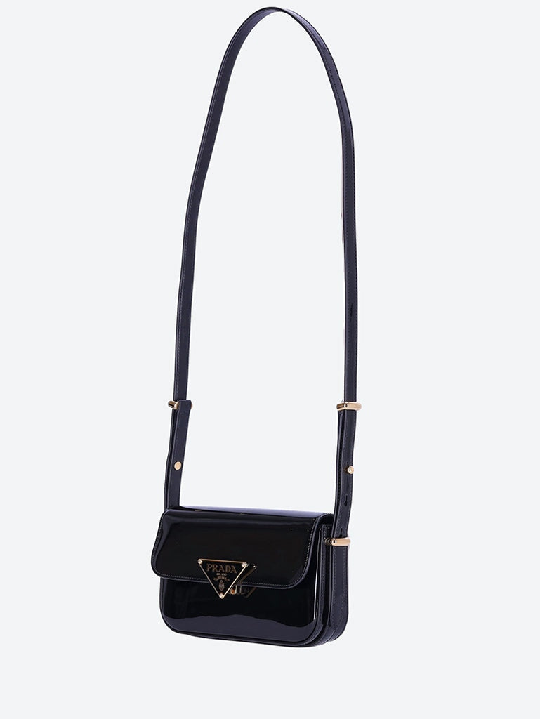 Оригінальна Patent Leather Shoulder Bag With Flap Prada – вид ззаду