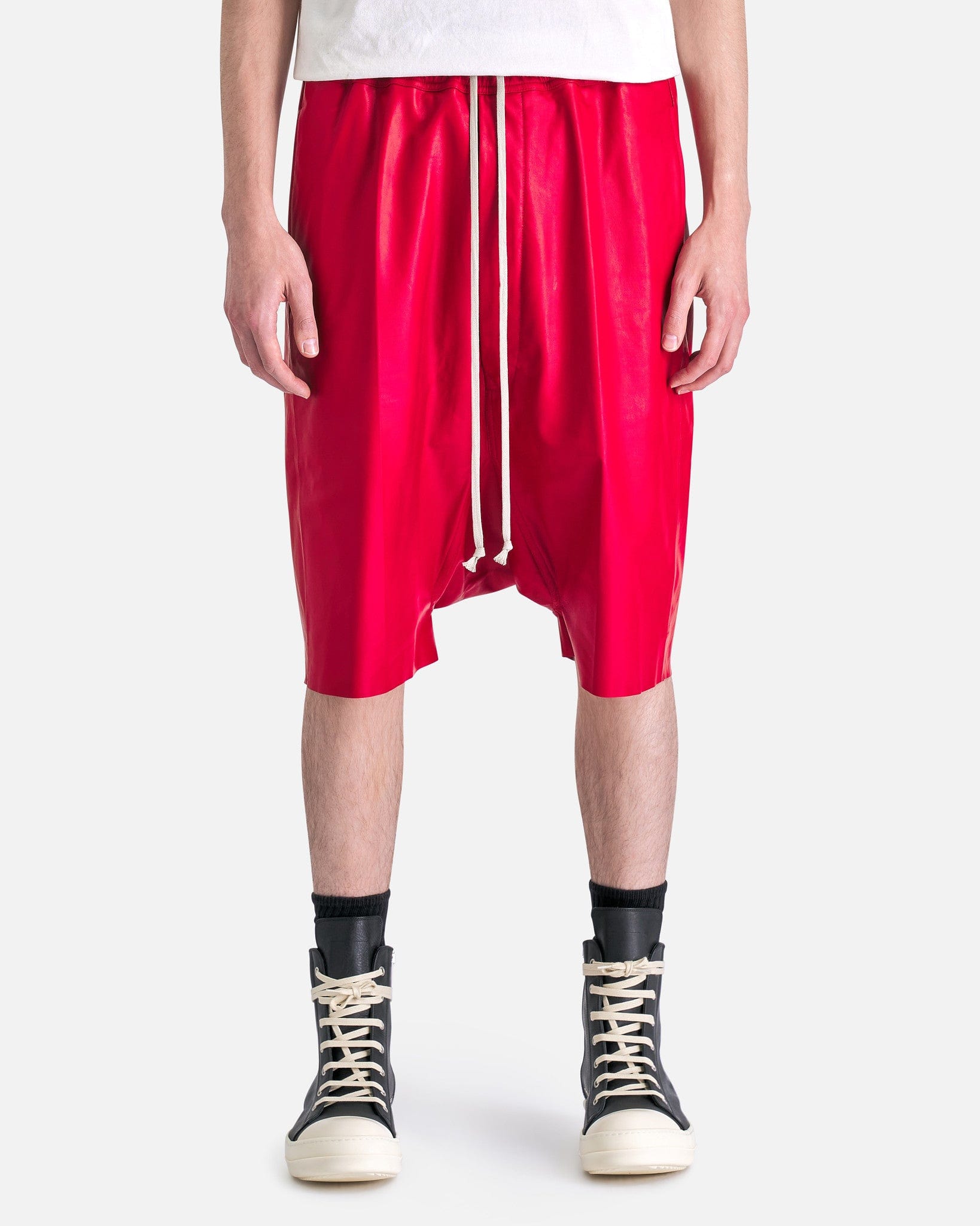 Leather Ricks Pods In Cardinal Red Rick owens – Гарантія оригінальності – боковий вид