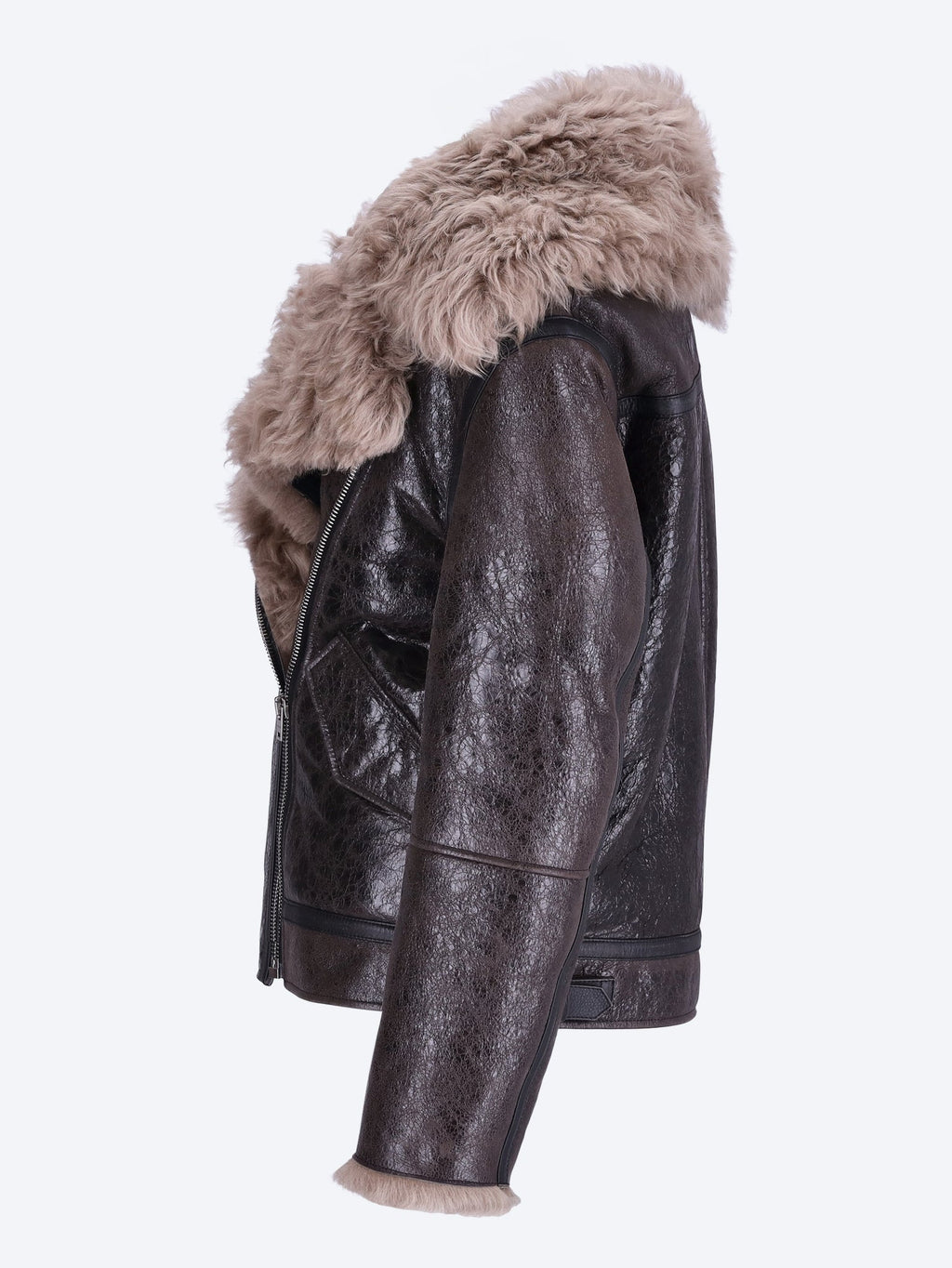 Leather Shearling Jacket Acne studios – Гарантія оригінальності – вид ззаду