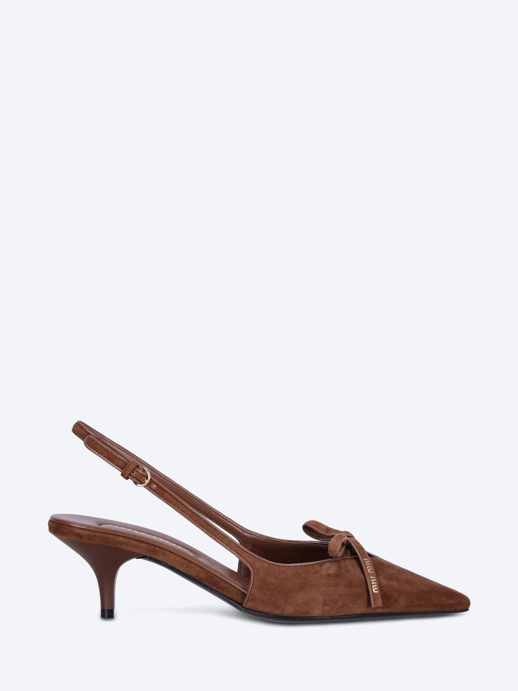 Leather Slingback Pumps Miu miu – Гарантія оригінальності – боковий вид