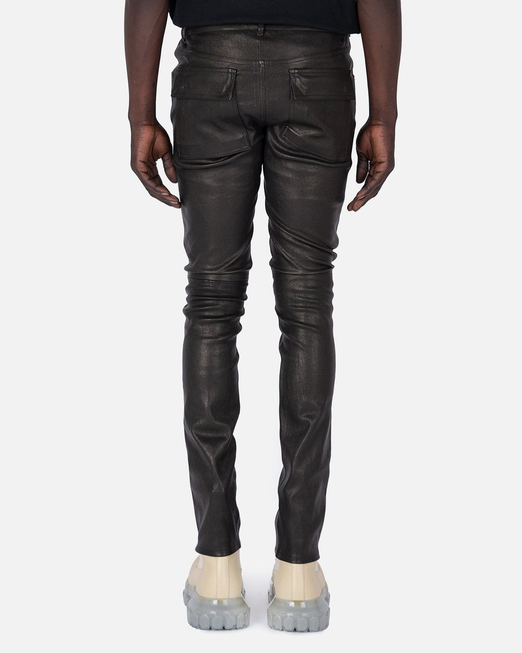 Leather Tyrone Jeans In Black Rick owens – Гарантія оригінальності – детальний вид