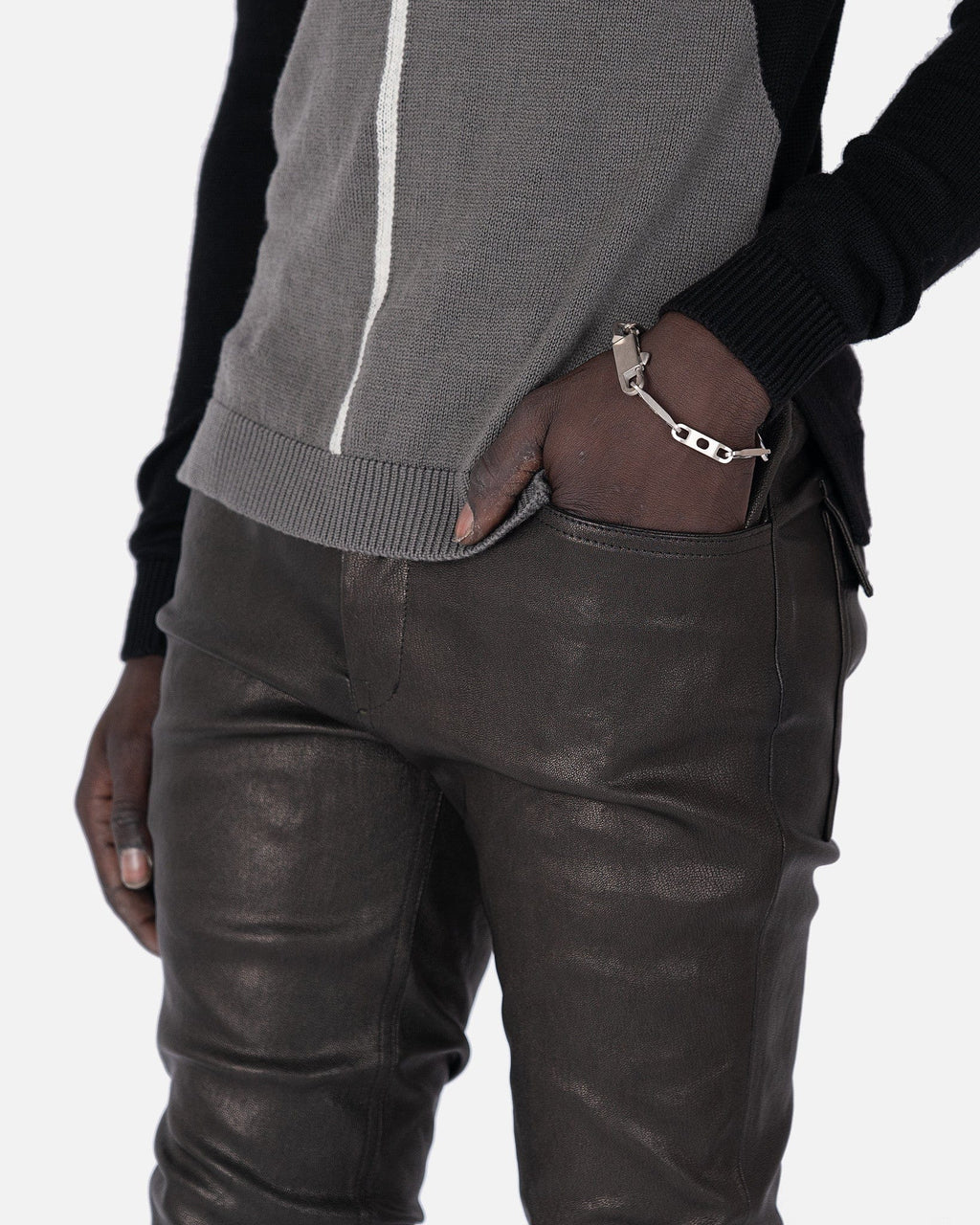 Leather Tyrone Jeans In Black Rick owens – Гарантія оригінальності – збільшений вид