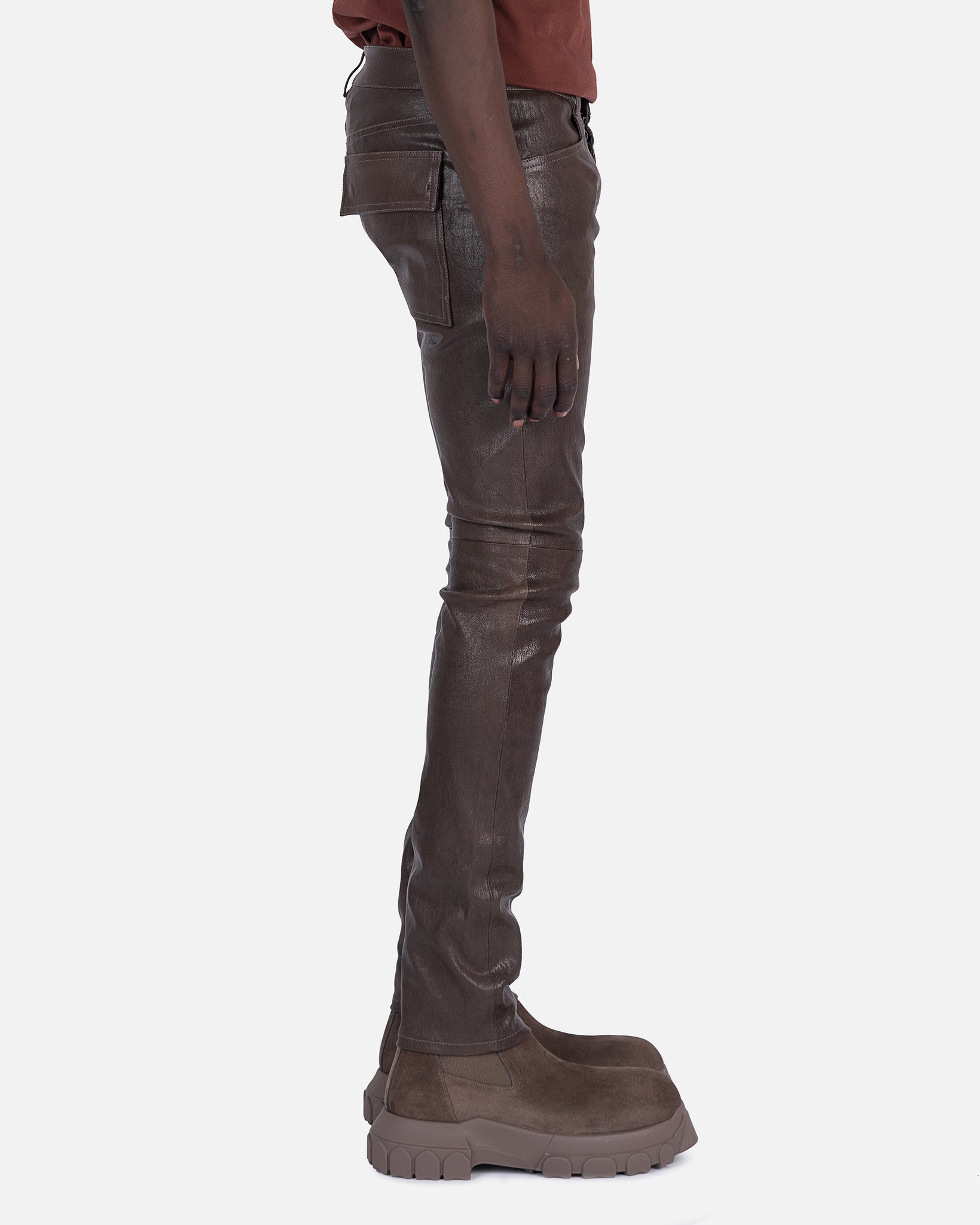 Leather Tyrone Jeans In Dust Rick owens оригінал – Купити в Україні – детальний вид